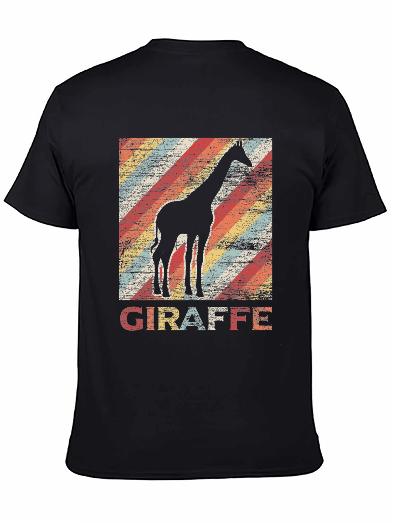 Black Retro Giraffe Graphic Tee view 4