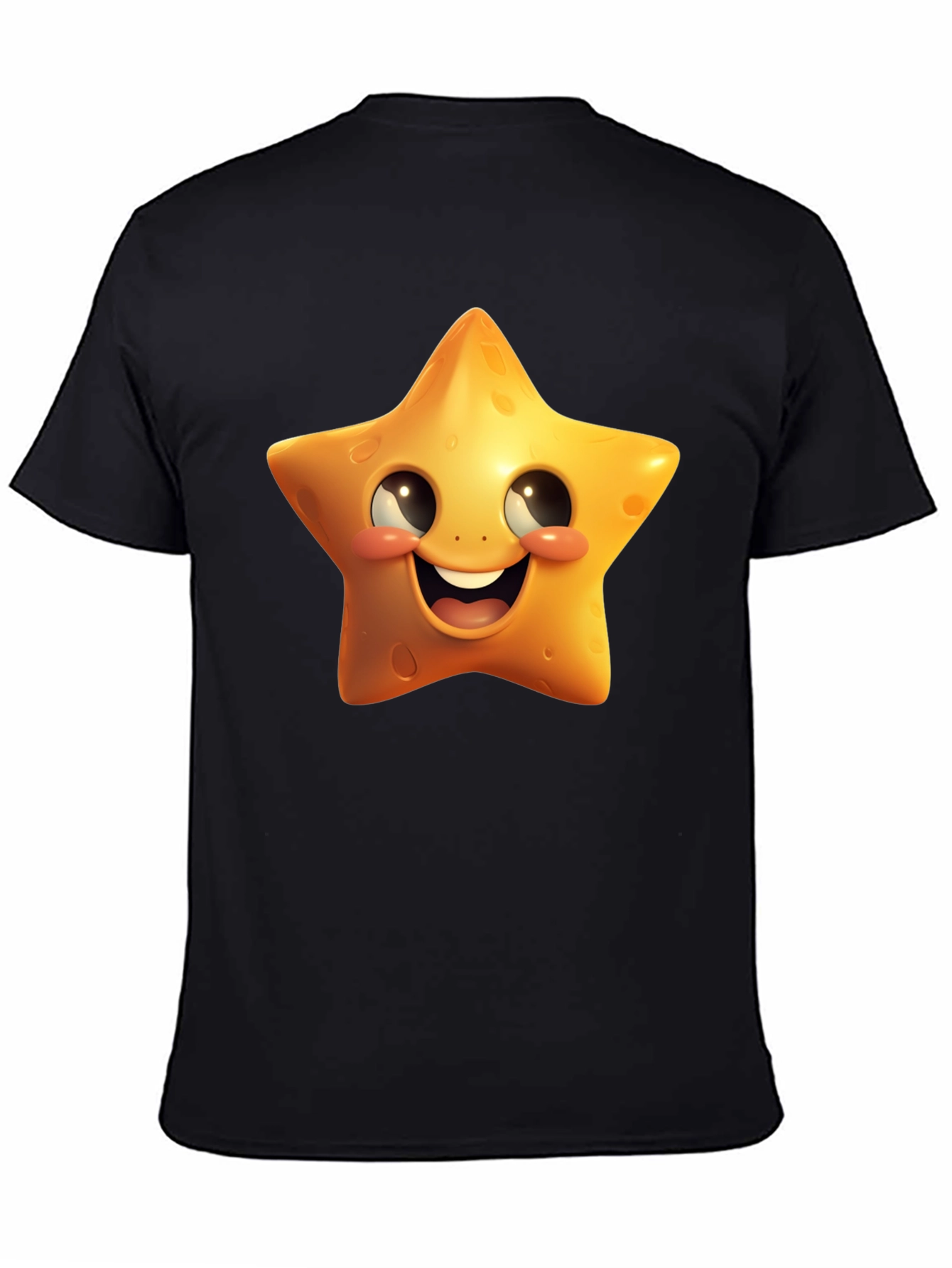 Black Star Cartoon Graphic Black T-Shirt view 4