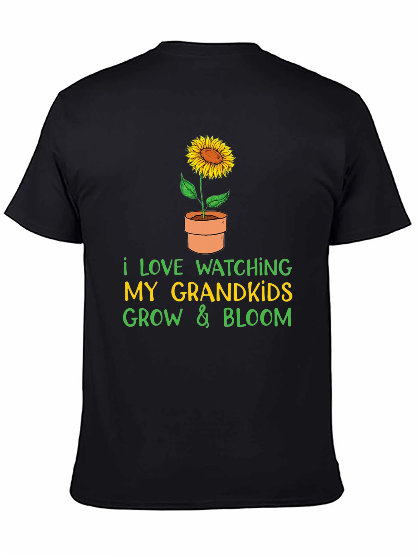Black Grandparent Sunflower T-Shirt view 4