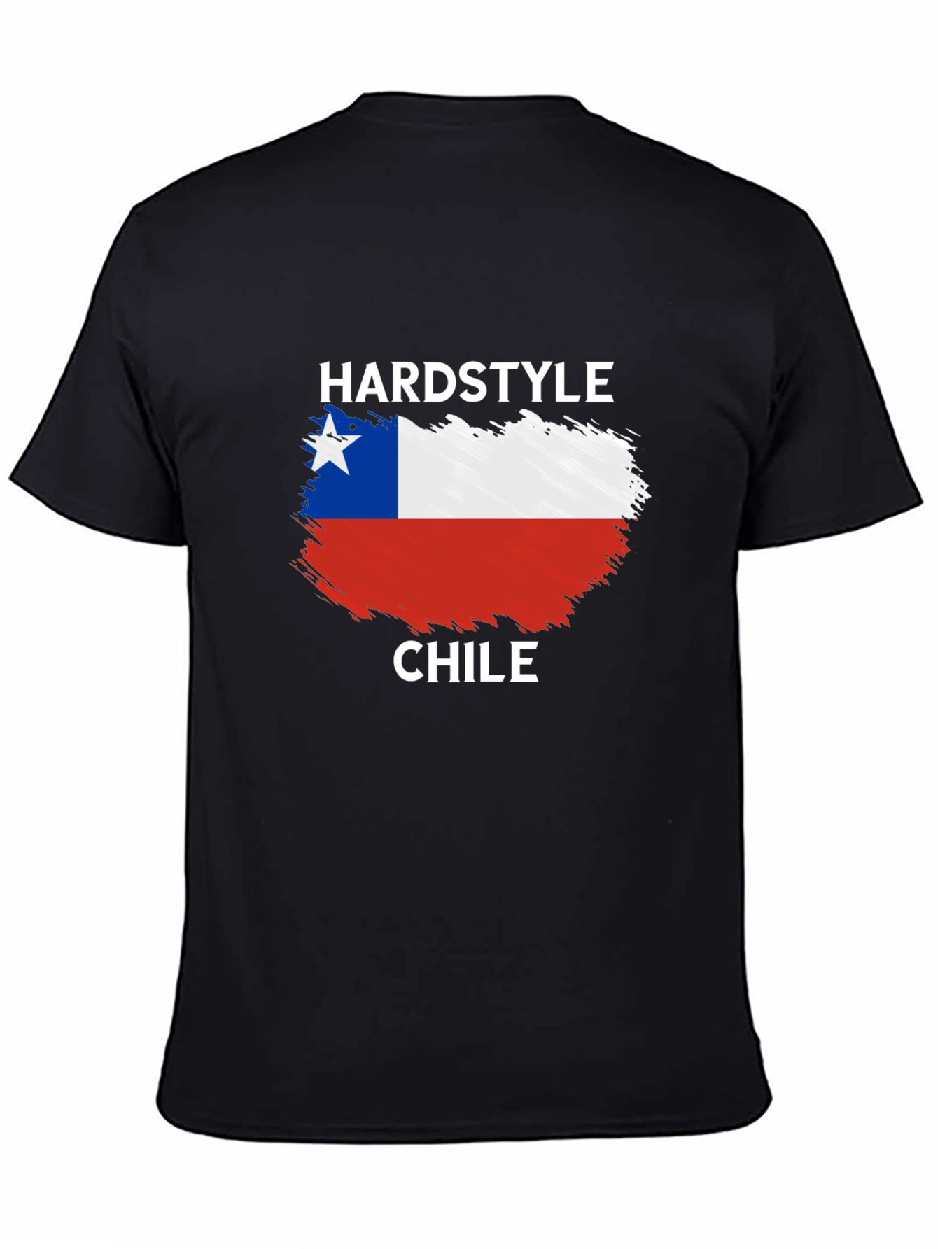 Black Hardstyle Chile Flag T-Shirt view 4