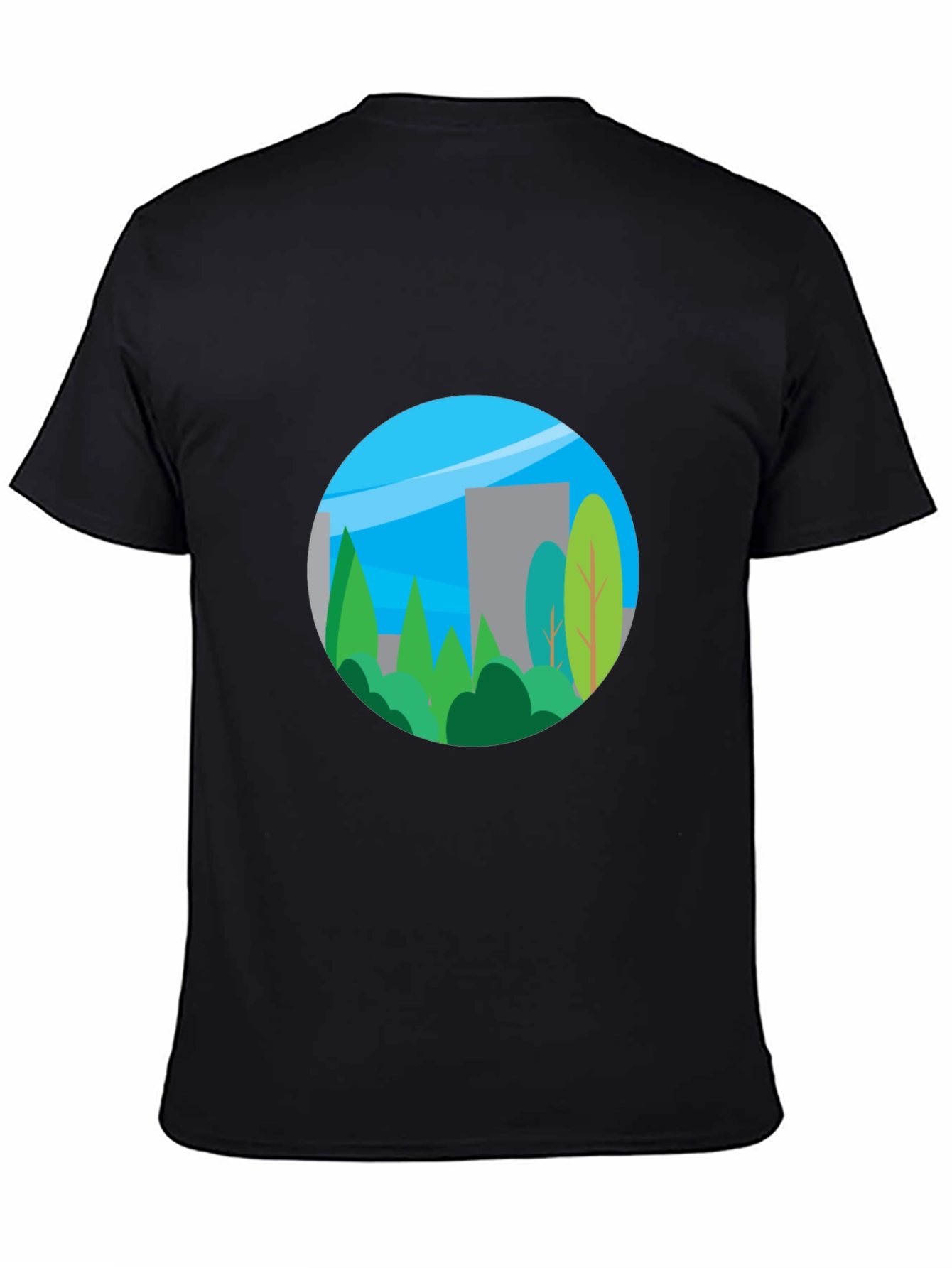 Black Nature Inspired Graphic T-Shirt view 4