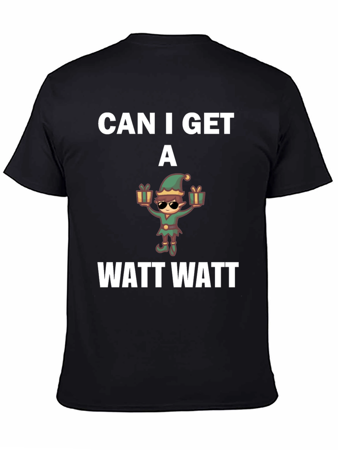 Black Can I Get A Watt Watt T-Shirt view 4