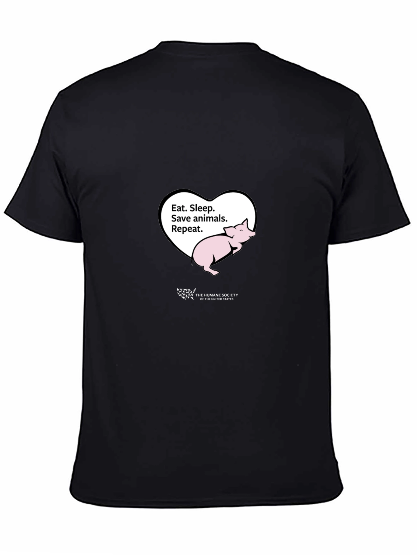 Black Humane Society Eat Sleep Save Animals T-Shirt view 4