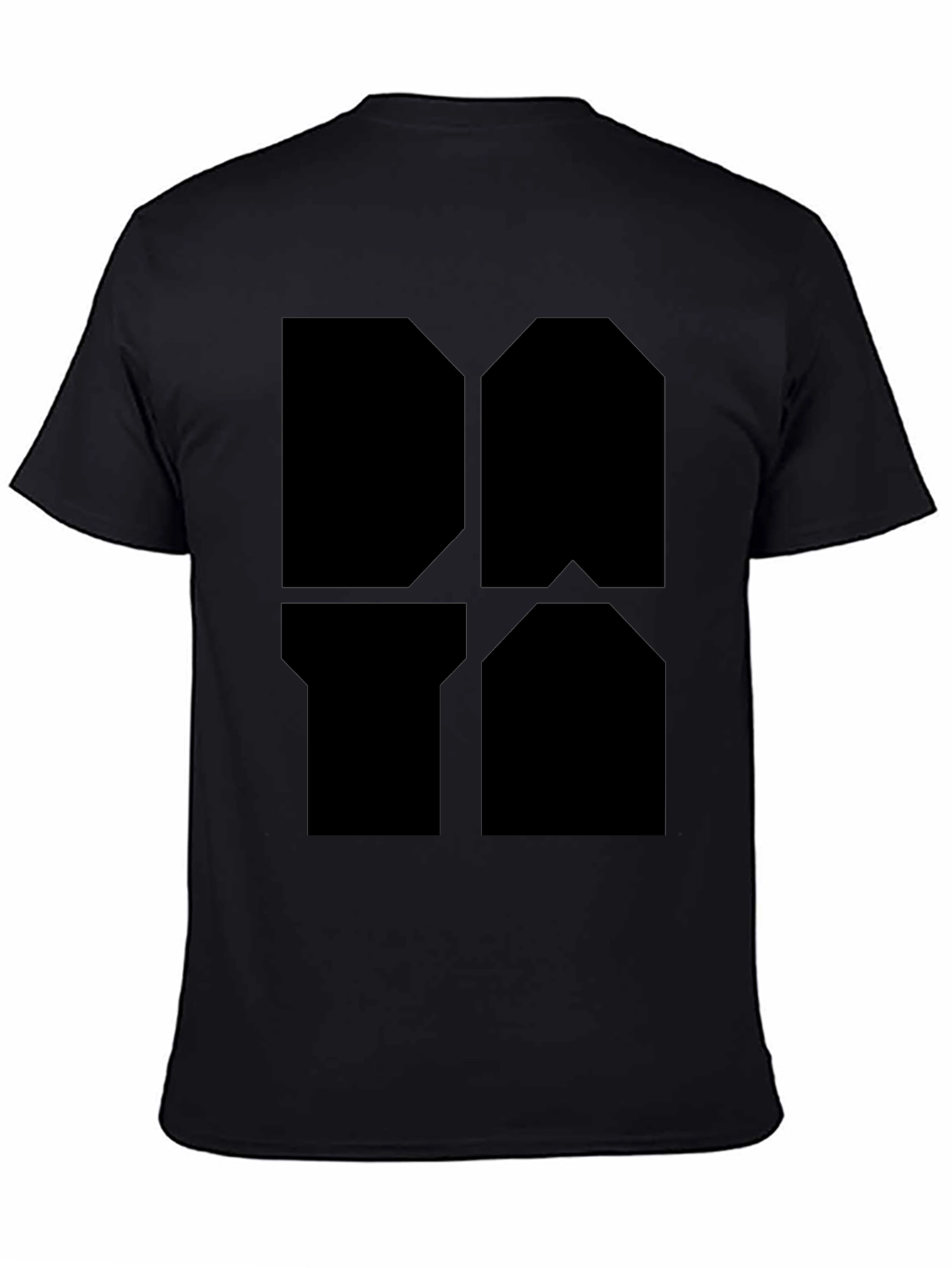 Black Geometric Black Graphic Tee - Modern Style view 4