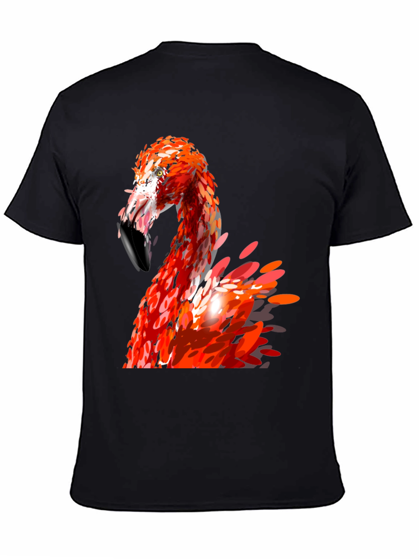 Black Flamingo Graphic Print Black T-Shirt view 4
