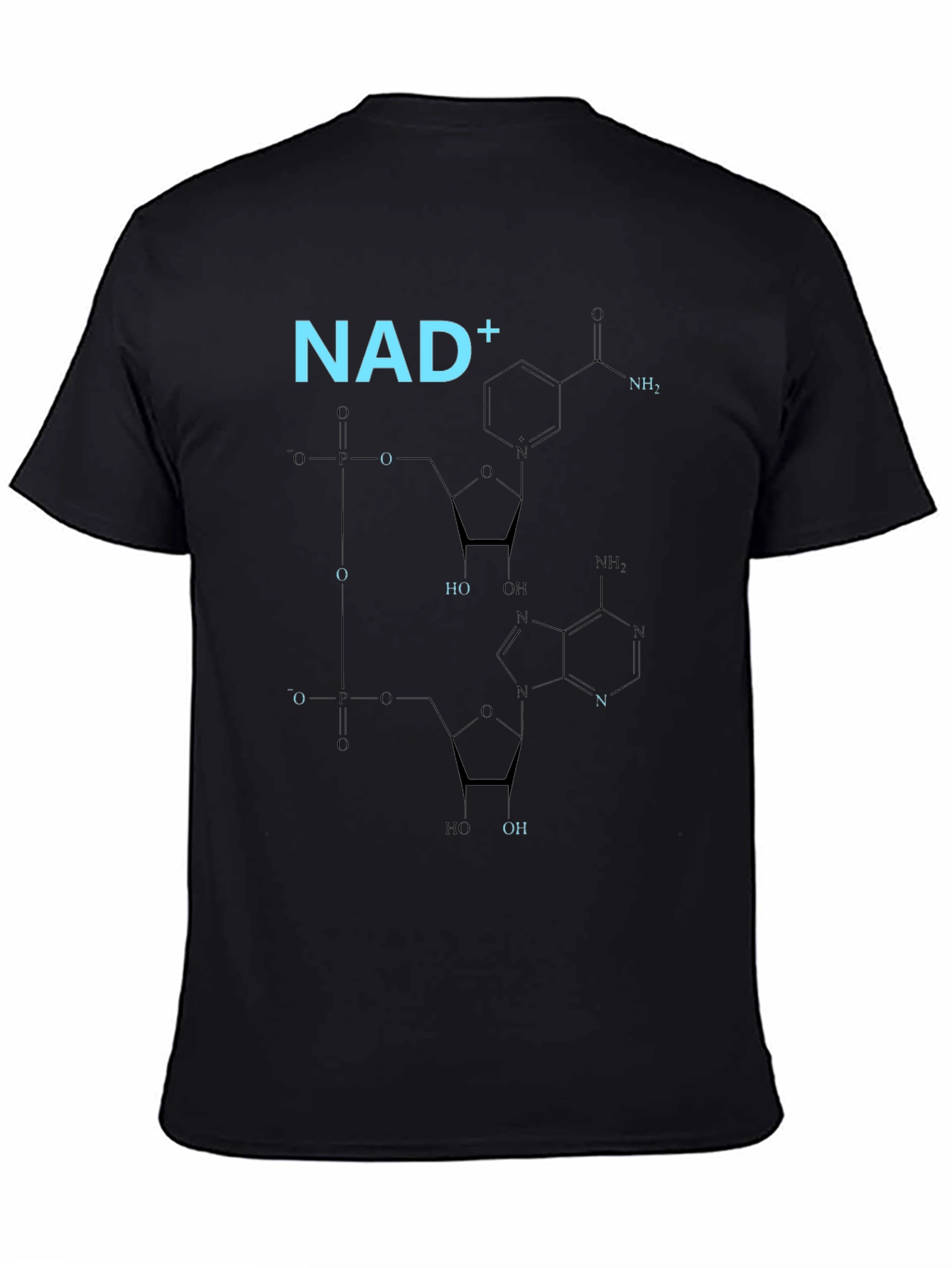 Black NAD+ Molecule T-Shirt - Science Fashion view 4
