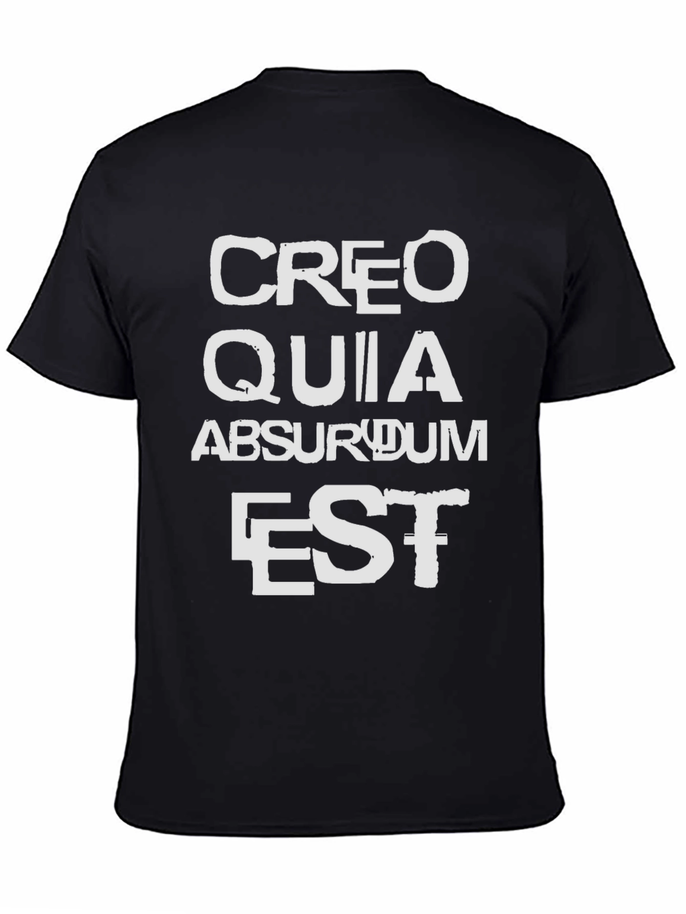 Black Creo Quia Absurdum Est T-Shirt view 4