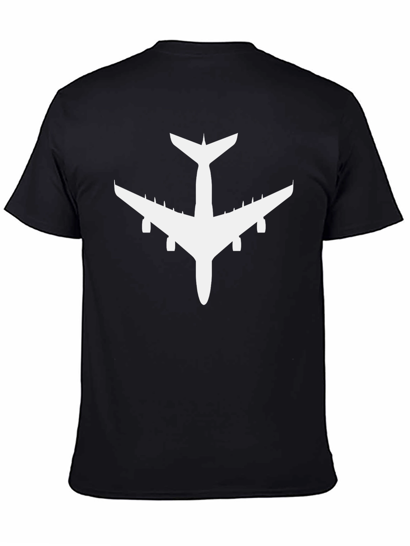 Black Airplane Silhouette T-Shirt - Black view 4