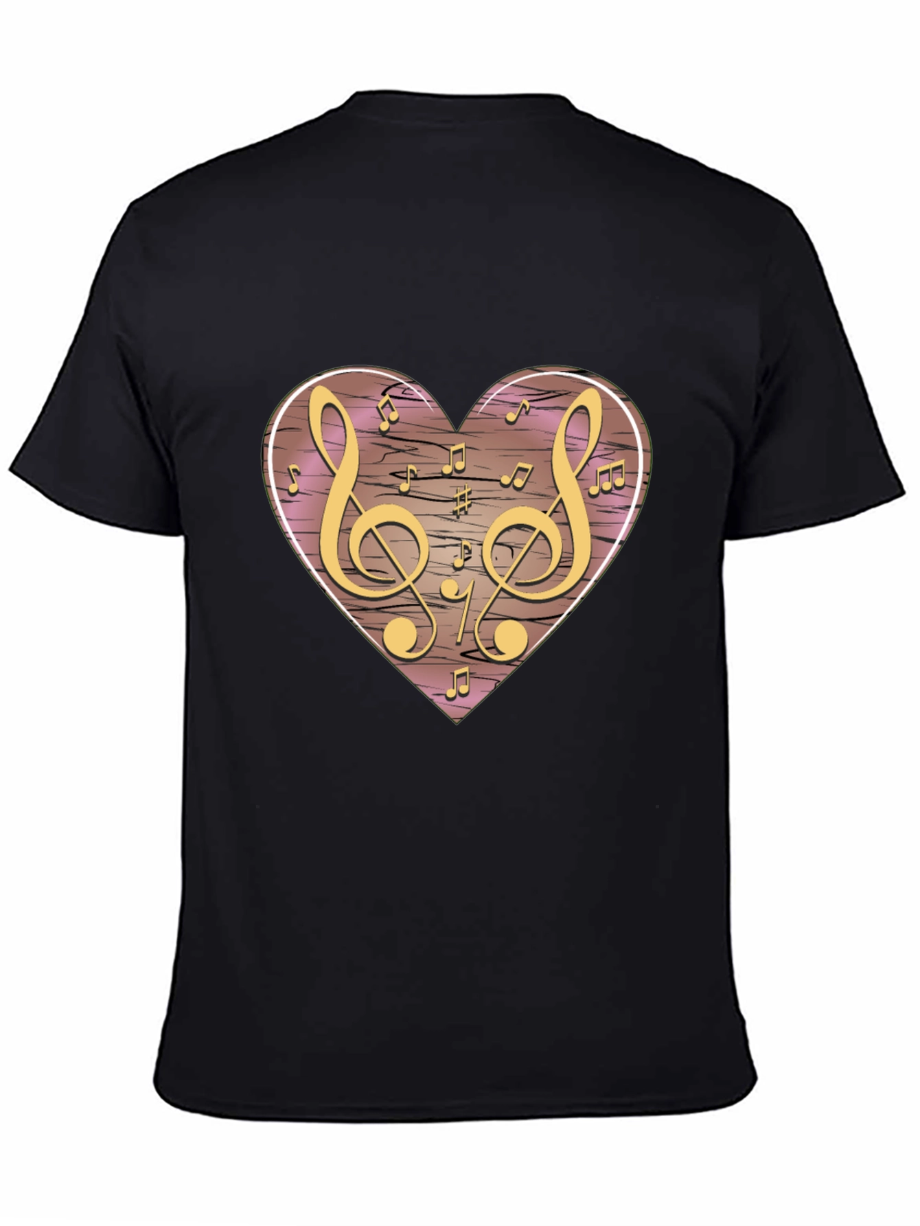 Black Music Heart T-Shirt view 4