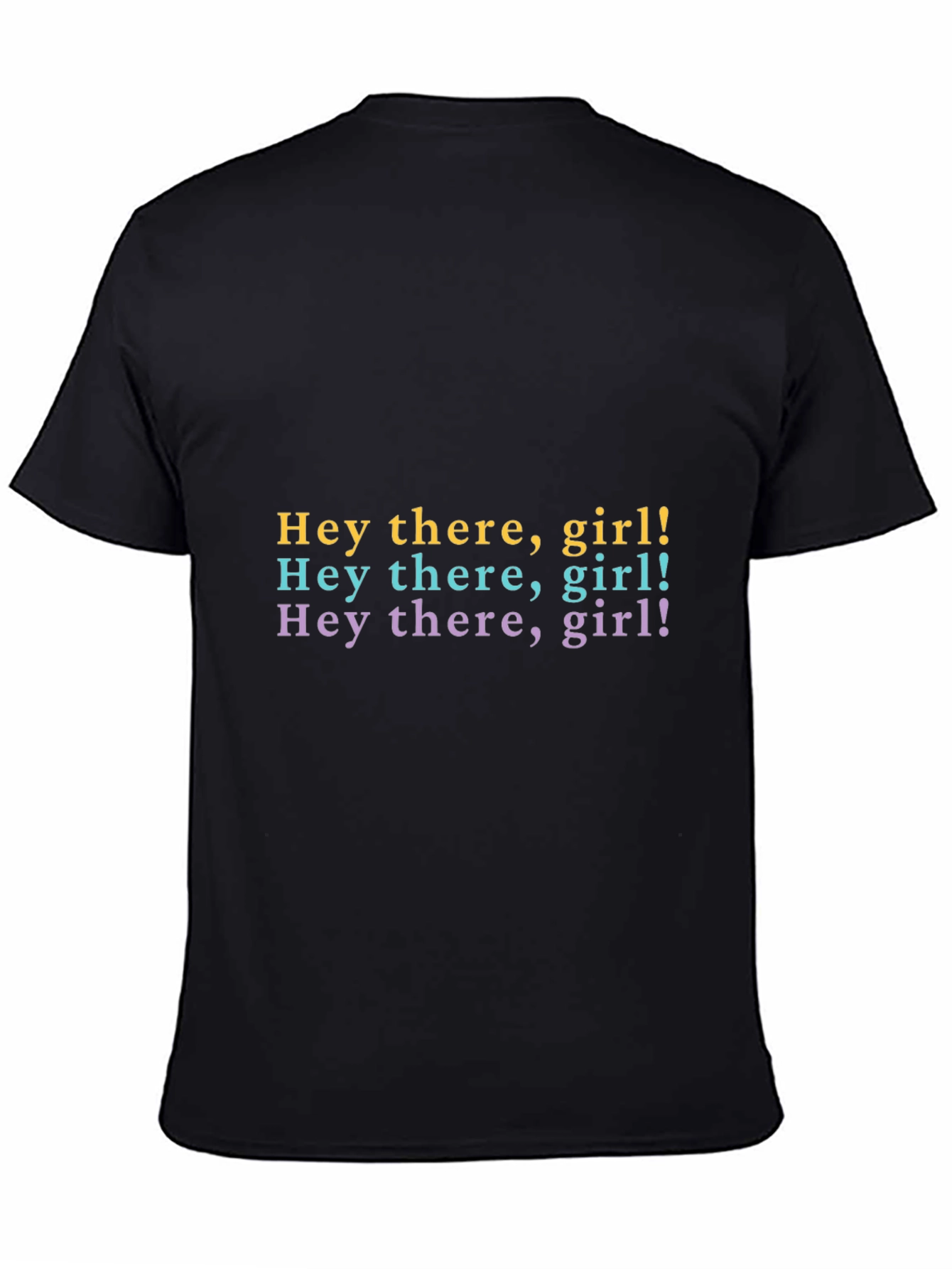 Black Hey There Girl! Tri-Color Graphic Tee view 4