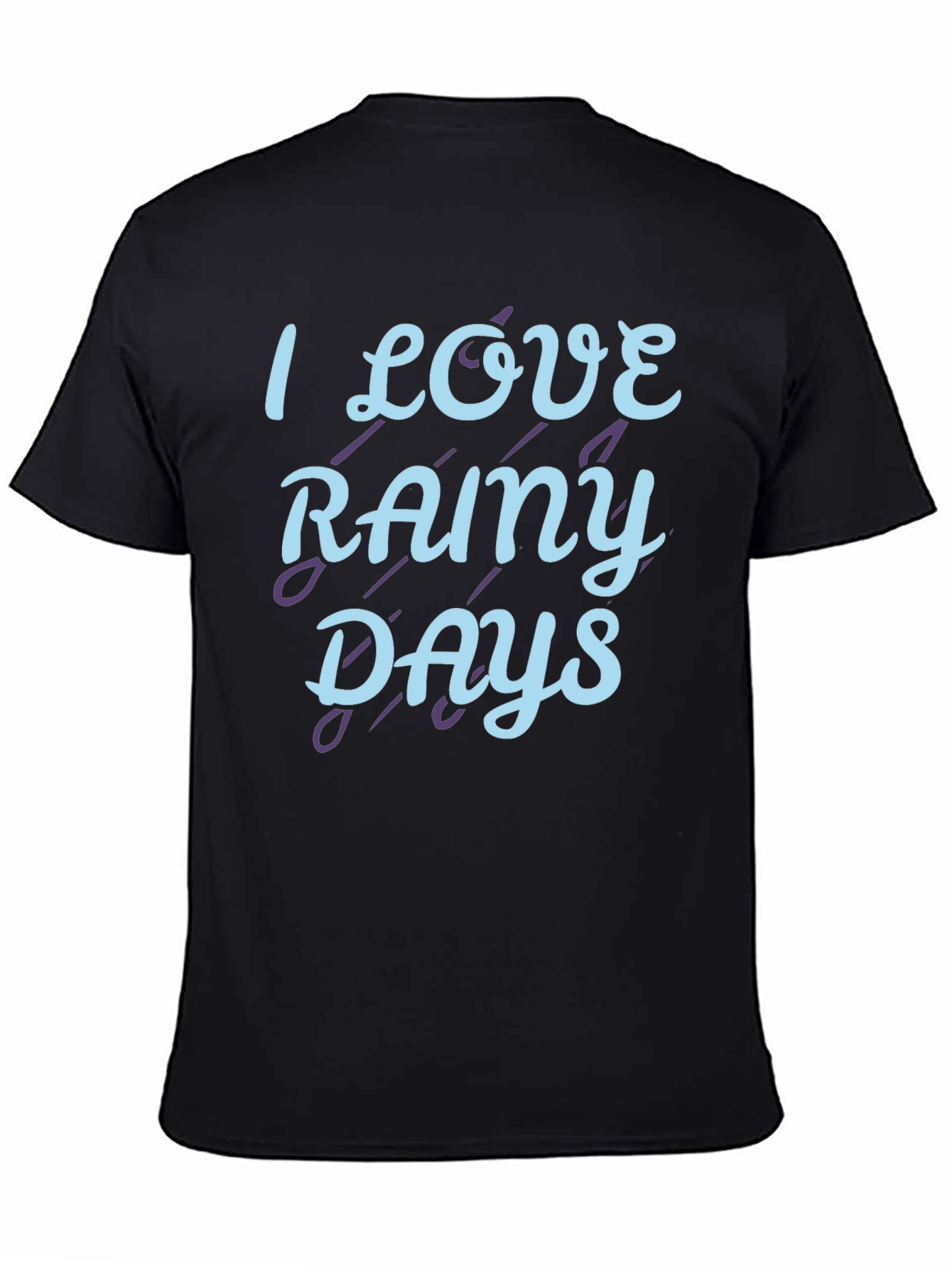 Black I Love Rainy Days Graphic T-Shirt view 4