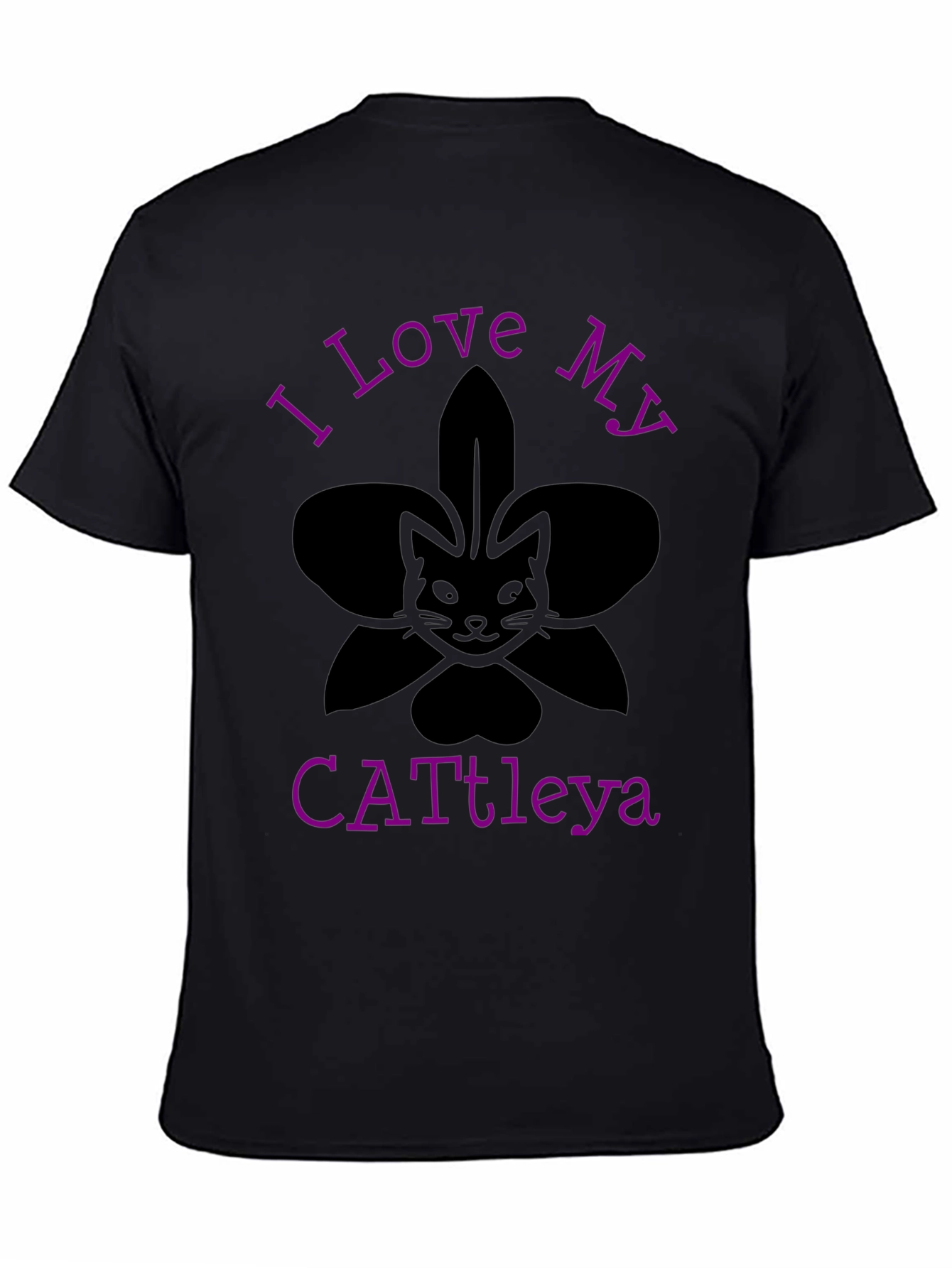 Black I Love My Cattleya Cat Orchid T-Shirt view 4
