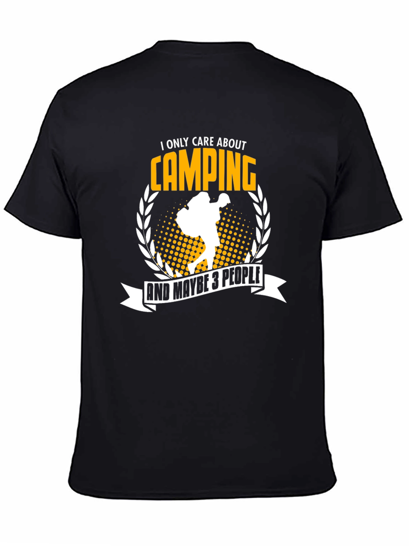 Black Camping T-Shirt: I Only Care About Camping view 4