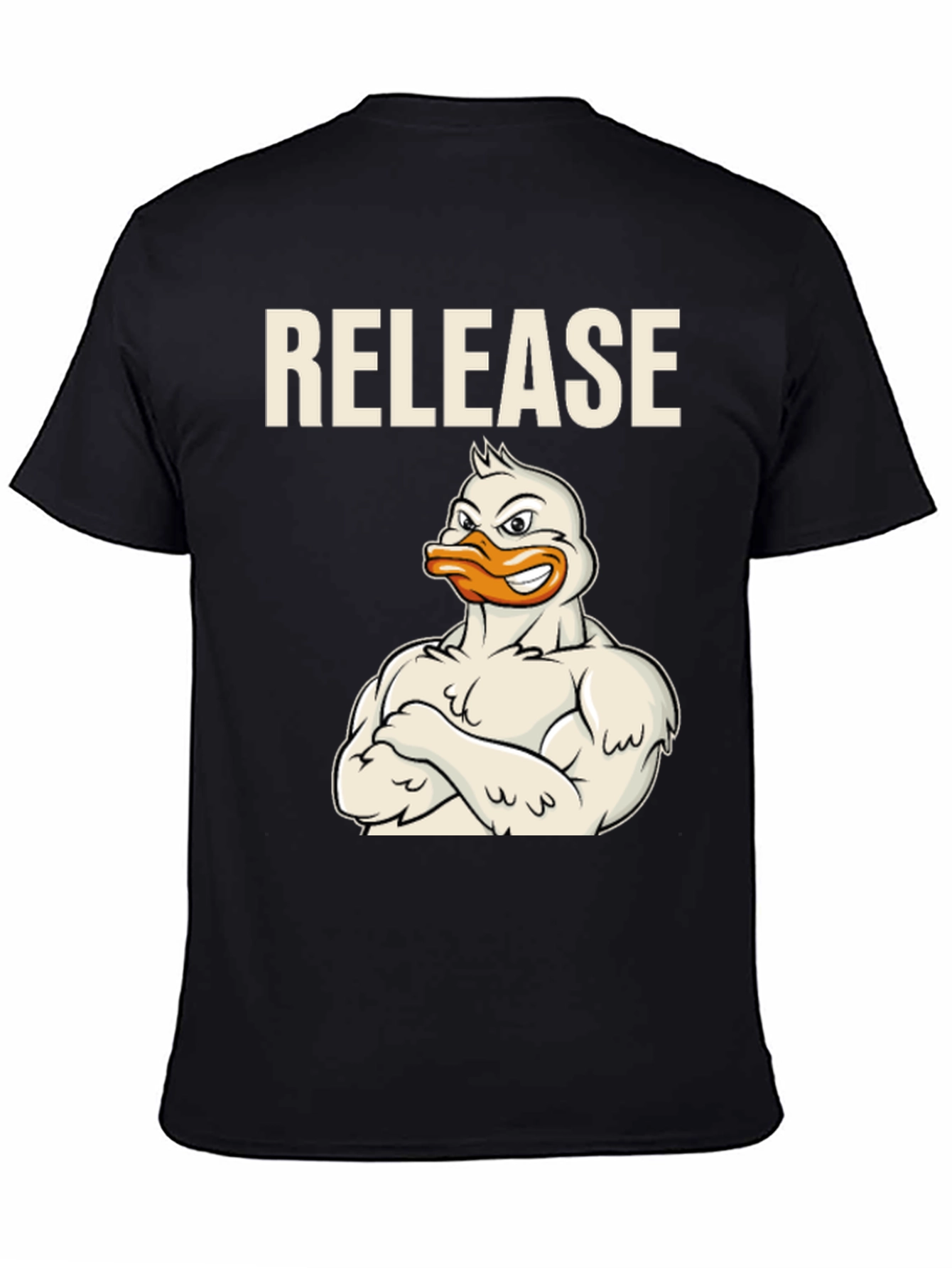 Black Release Duck T-Shirt - Funny Workout Tee view 4