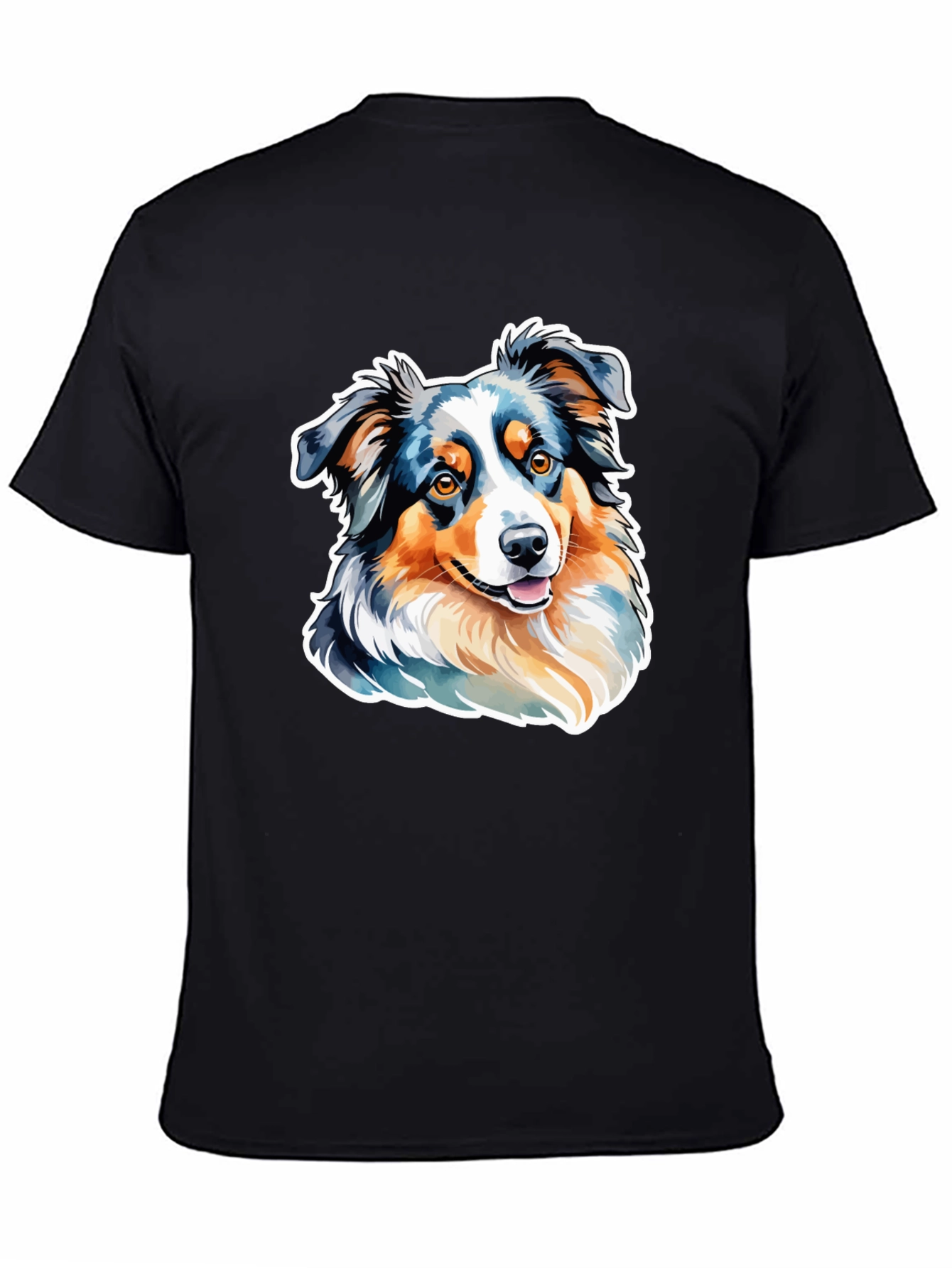 Black Australian Shepherd Dog Graphic T-Shirt view 4