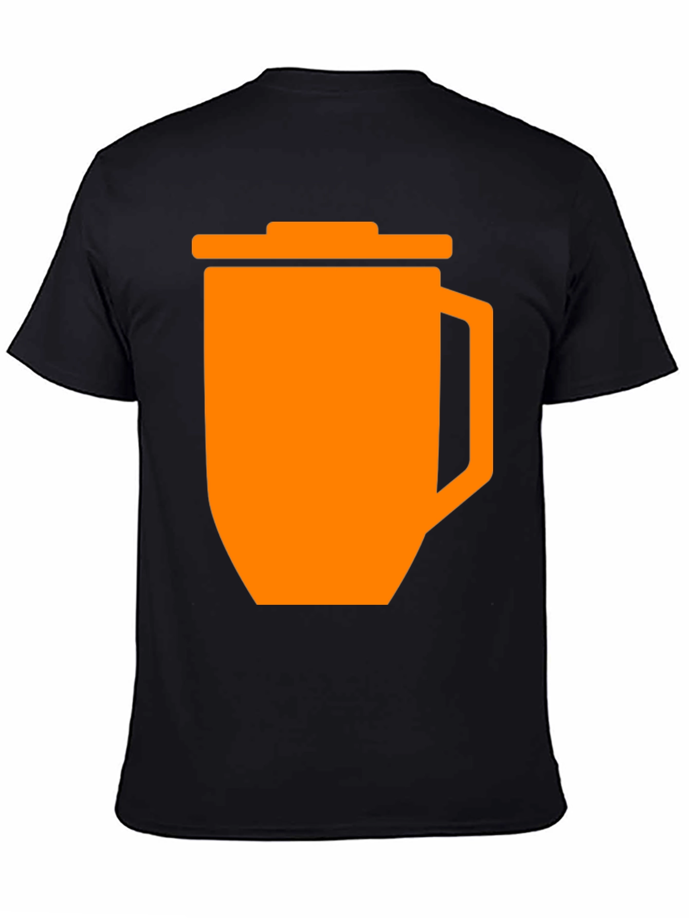 Black Funny Orange Trash Can Graphic T-Shirt - Black view 4