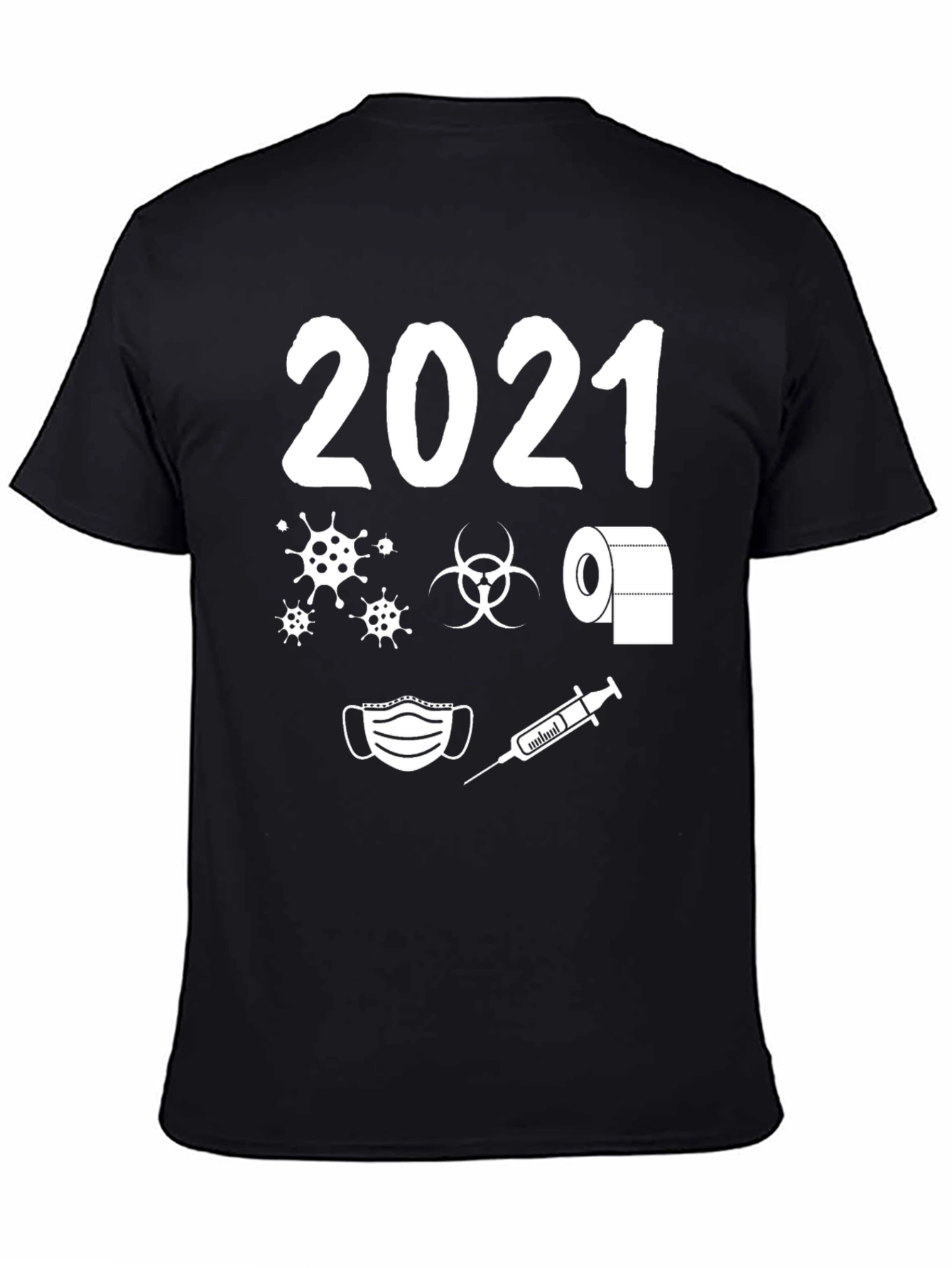 Black 2021 Pandemic Humor T-Shirt - Novelty Graphic Tee view 4