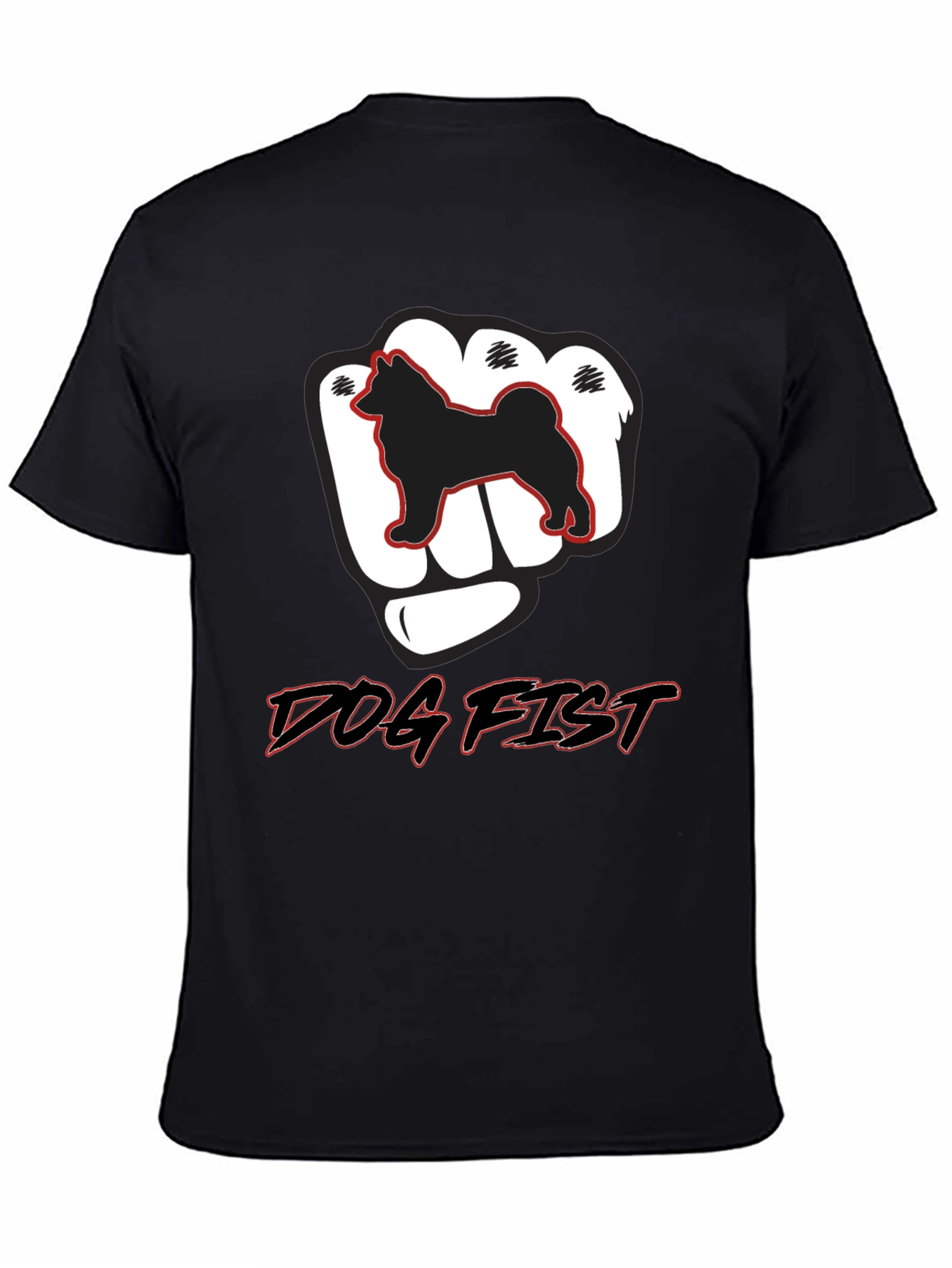 Black Dog Fist Graphic Tee - Men's Black T-Shirt view 4