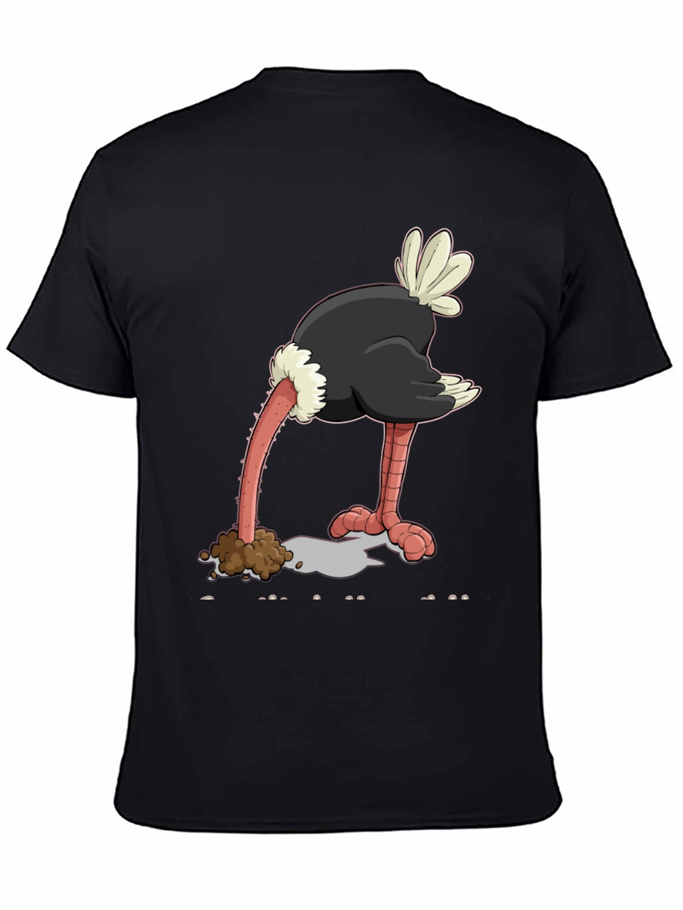 Black Ostrich Head in Sand Graphic Tee view 4