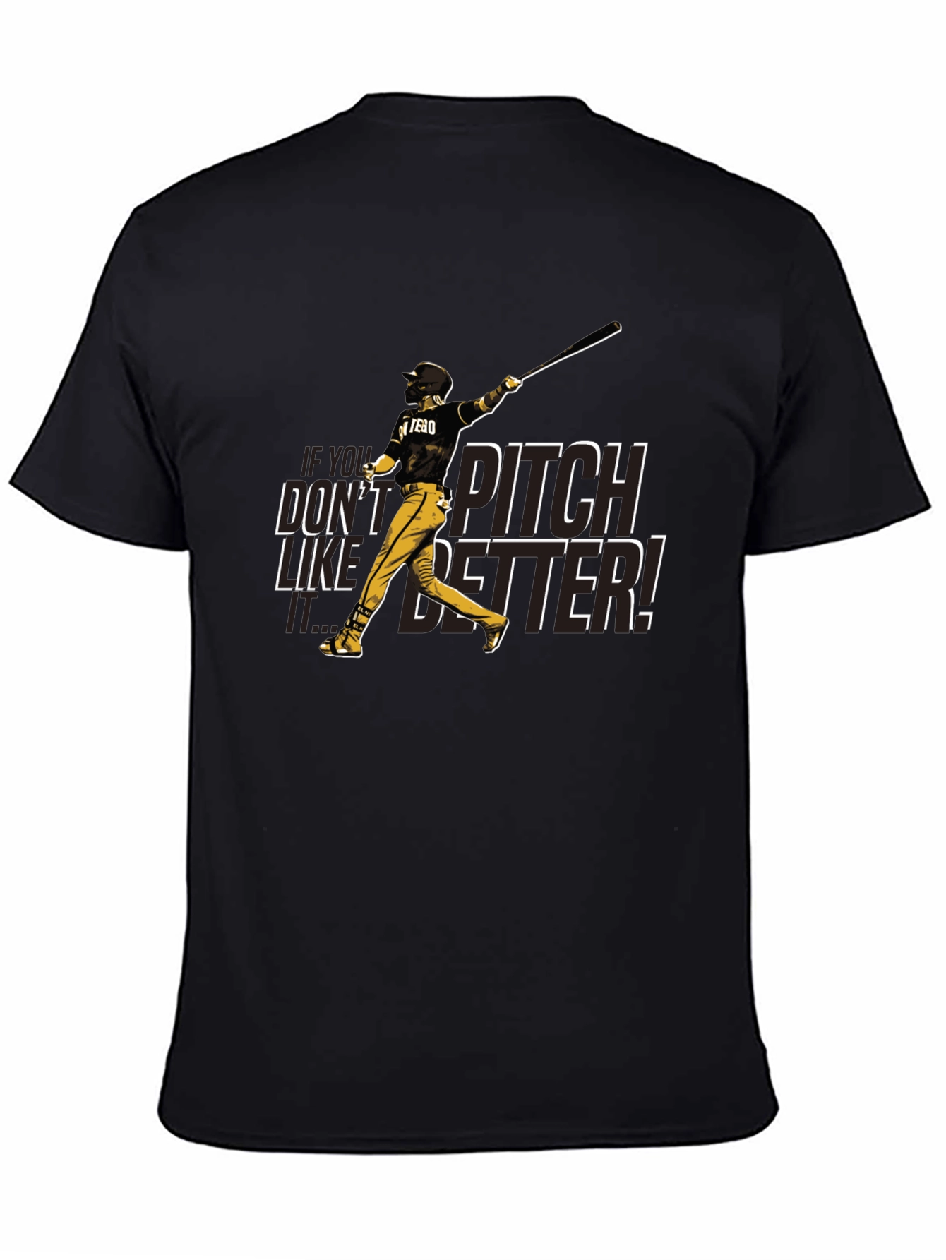 Black Pitch Better Baseball Graphic T-Shirt view 4
