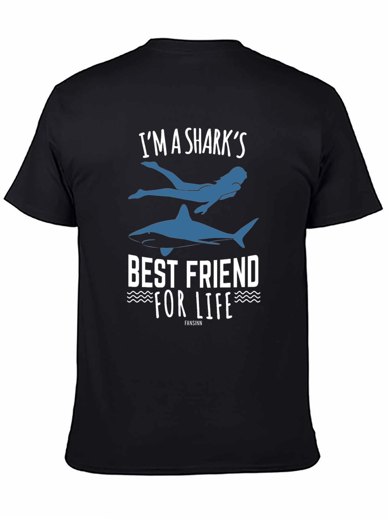 Black I'm a Shark's Best Friend For Life T-Shirt view 4
