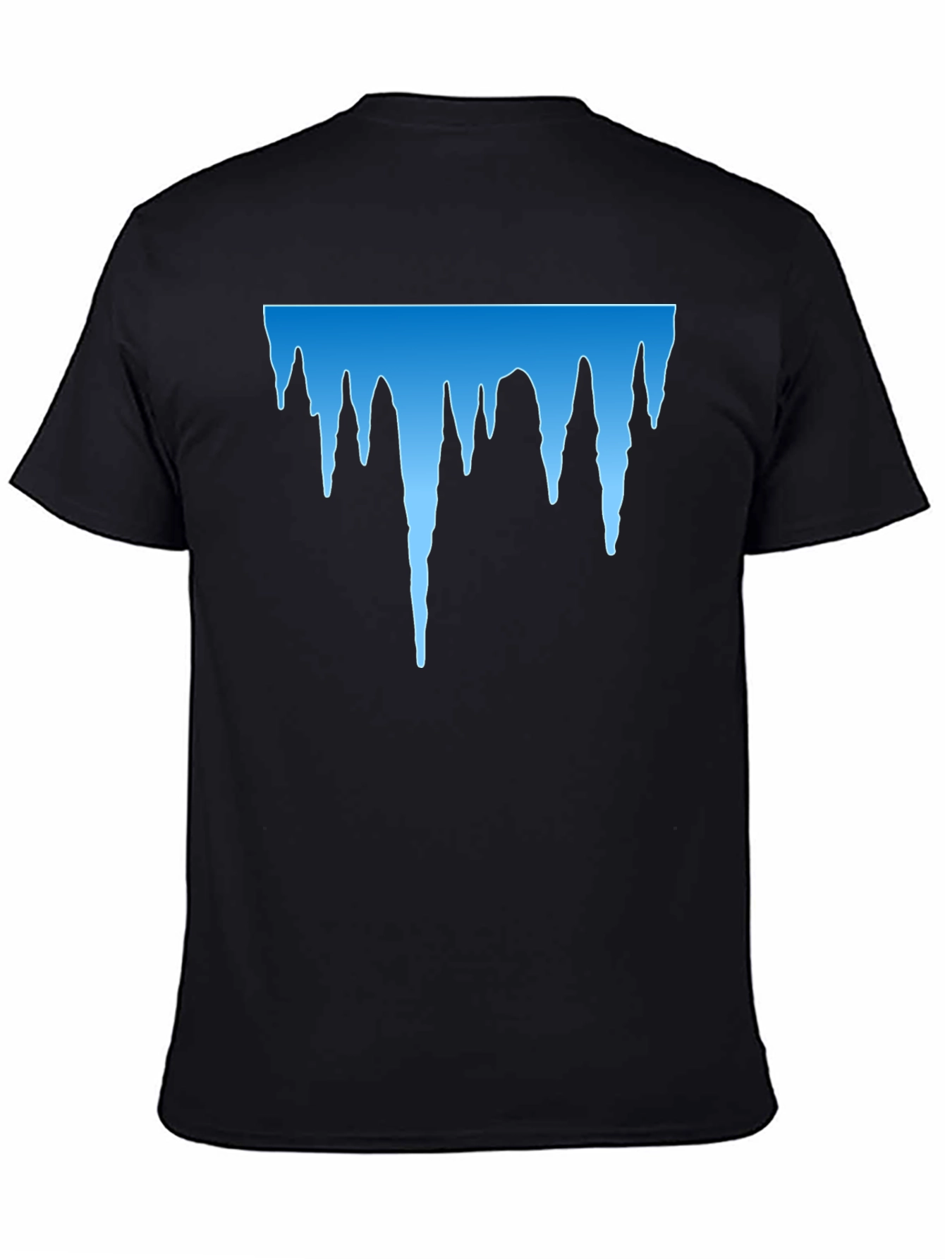Black Icy Blue Drip Graphic Black T-Shirt view 4