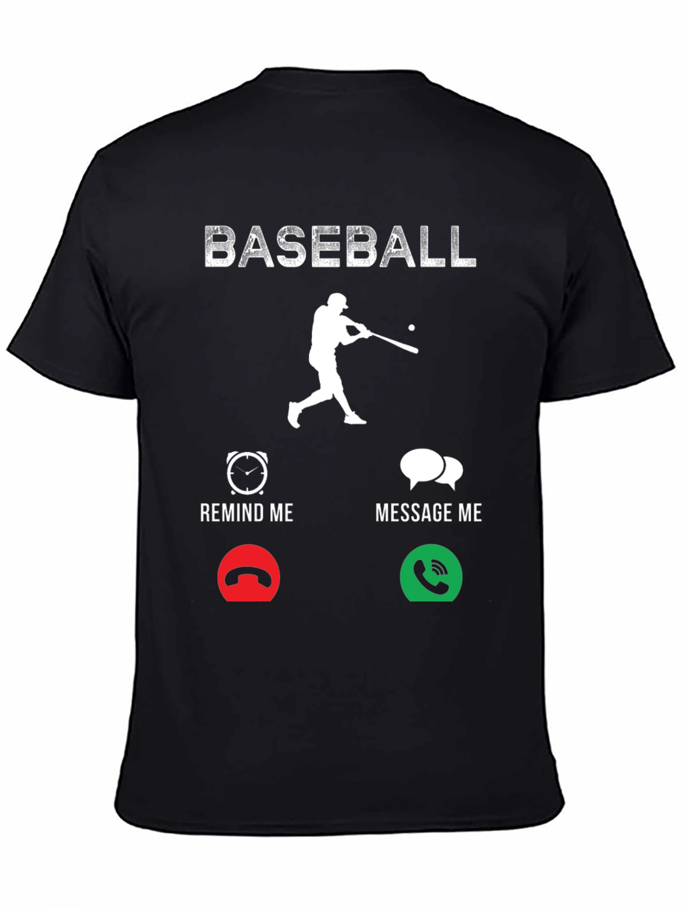 Black Baseball Remind/Message Graphic T-Shirt view 4
