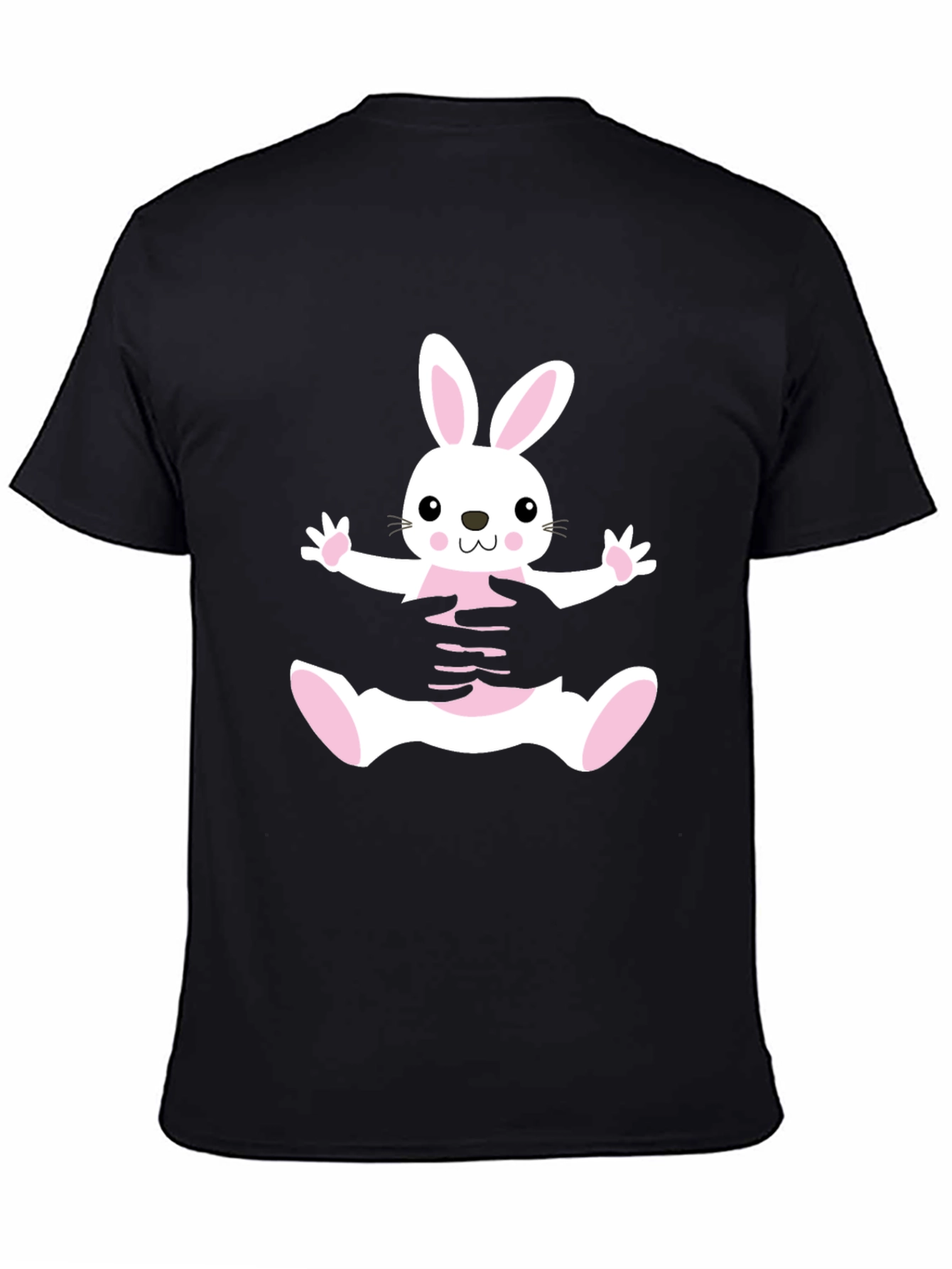 Black Bunny Hug Black T-Shirt view 4
