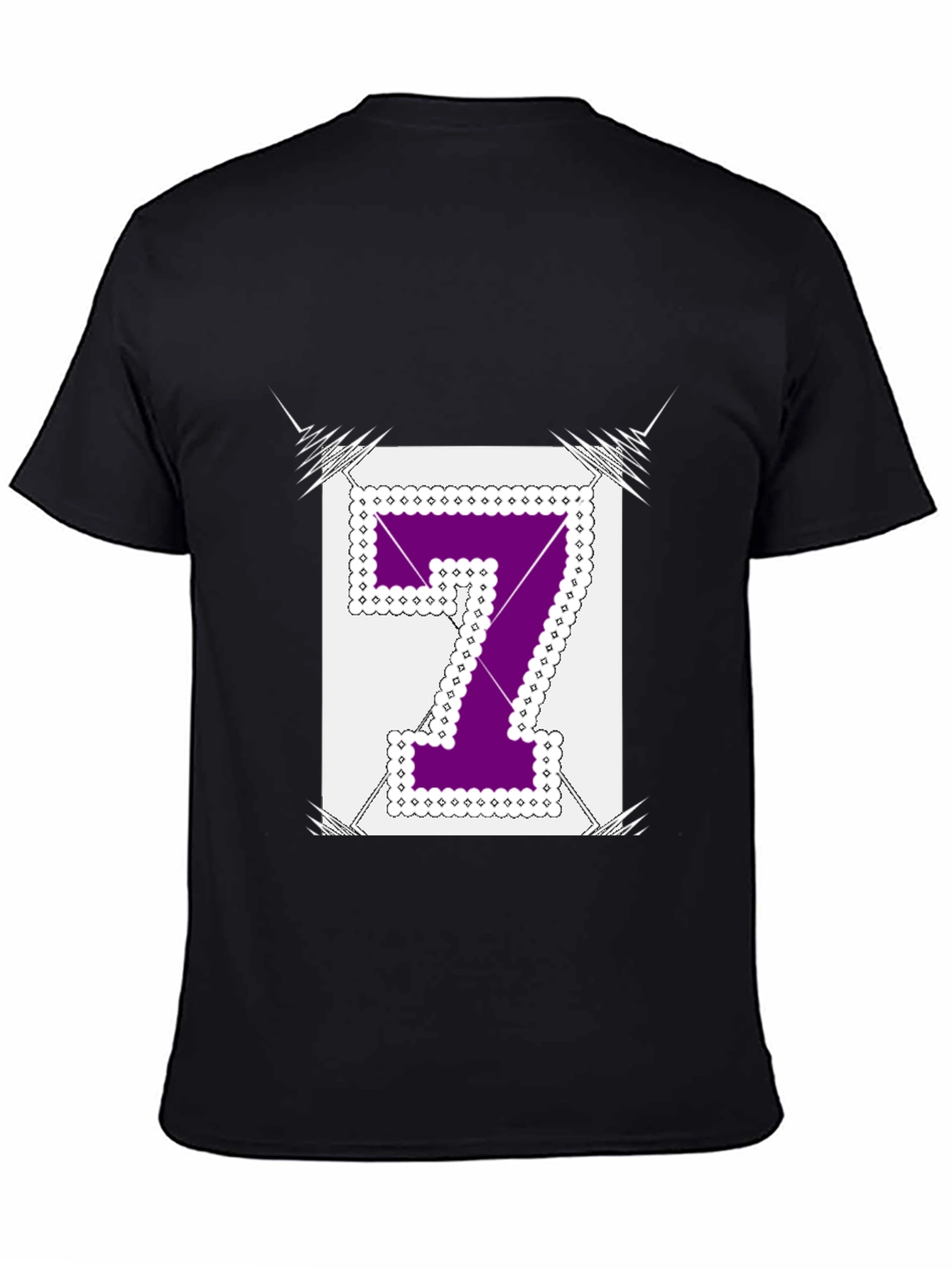 Black Number 7 Graphic Tee - Black Cotton Blend Shirt view 4