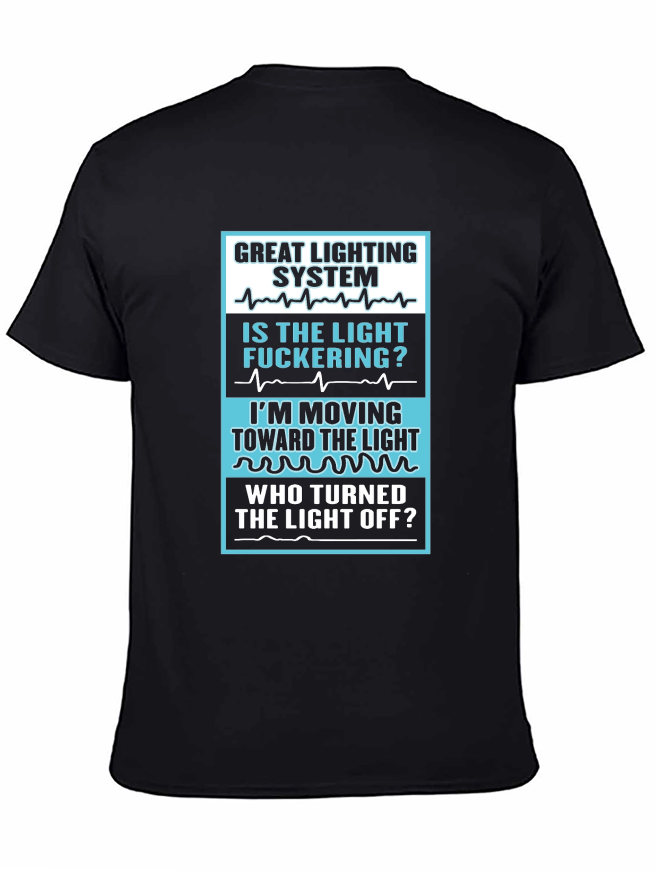 Black Great Lighting System T-Shirt view 4
