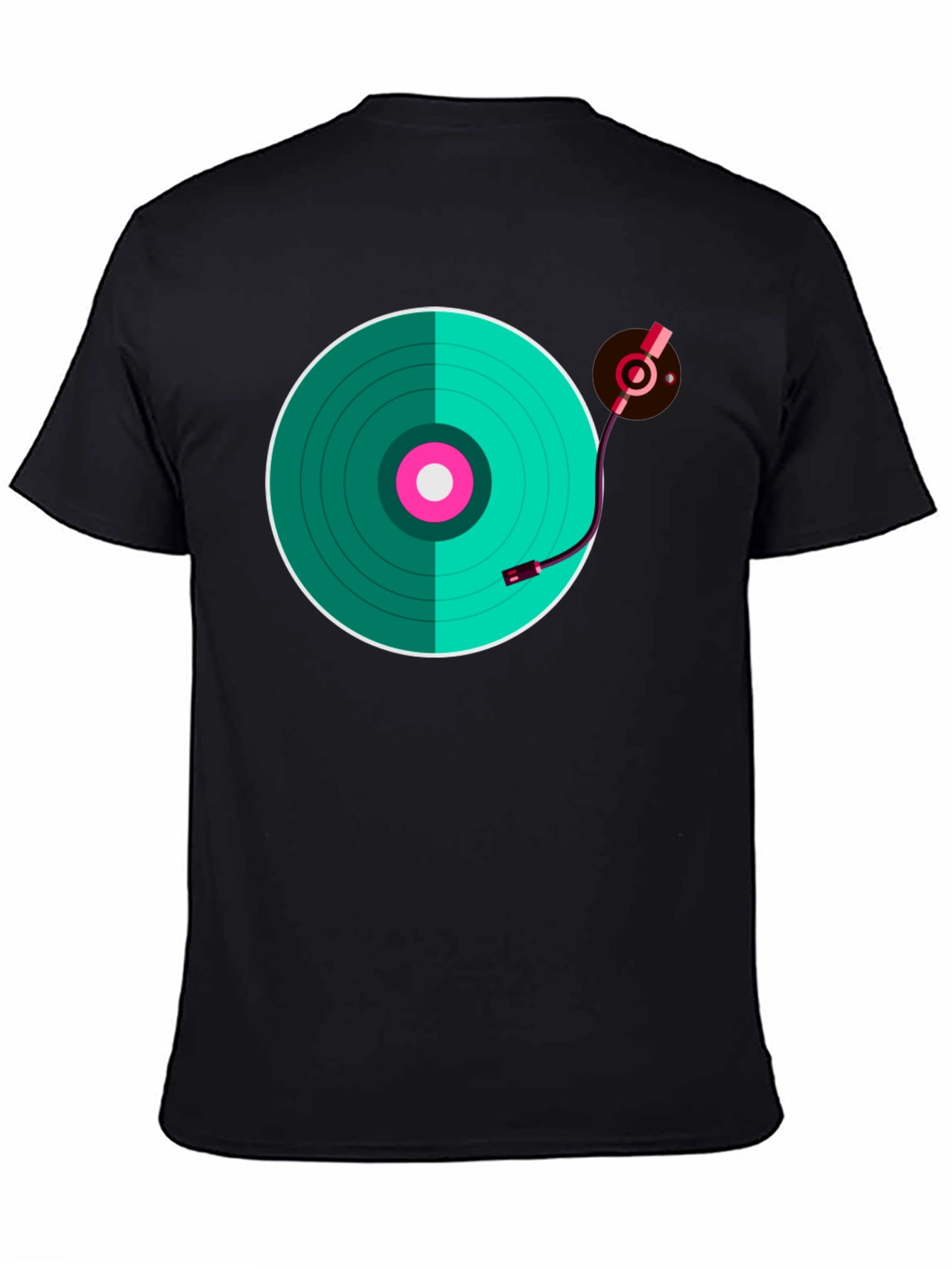 Black Turntable Graphic T-Shirt - Retro Music Lover Tee view 4