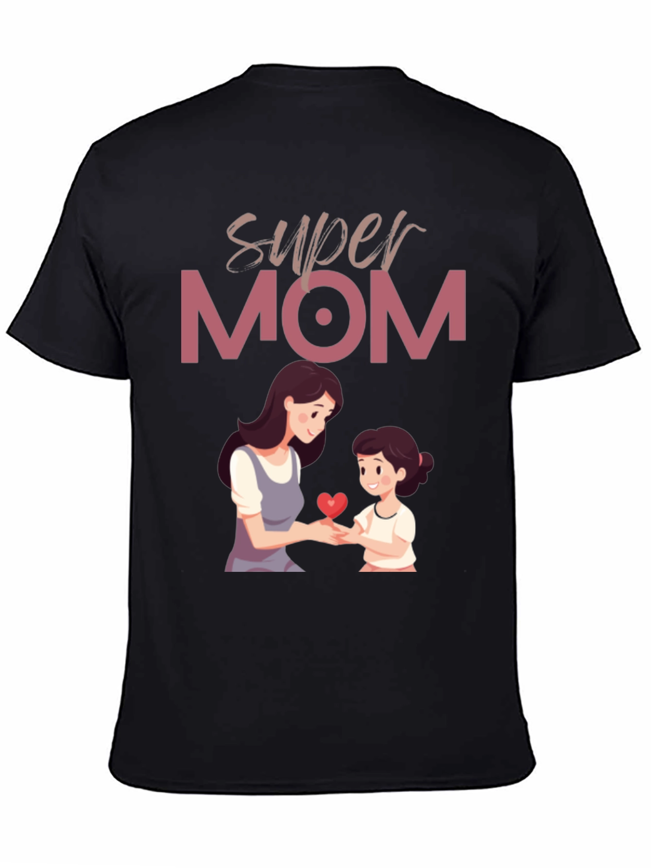 Black Super Mom Graphic Tee - Heartwarming Design view 4