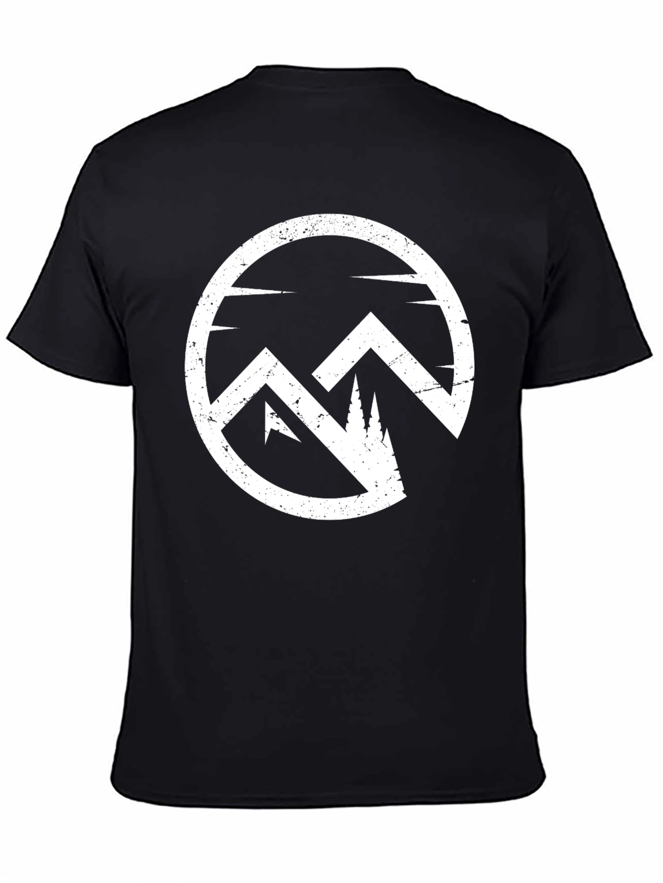 Black Mountain Circle Graphic Tee - Black Cotton Blend T-Shirt view 4