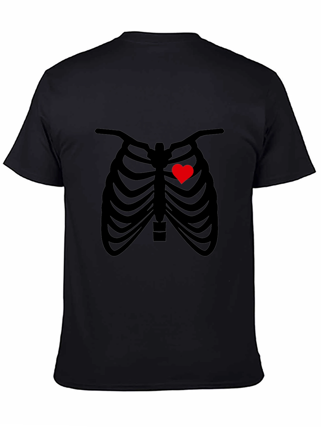 Black Heart Rib Cage Graphic Tee - Unisex view 4