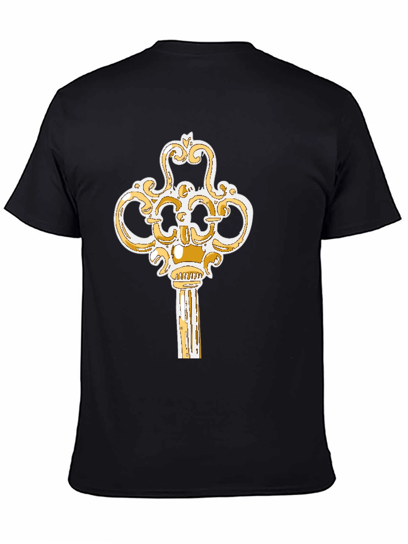 Black Vintage Key Graphic T-Shirt view 4