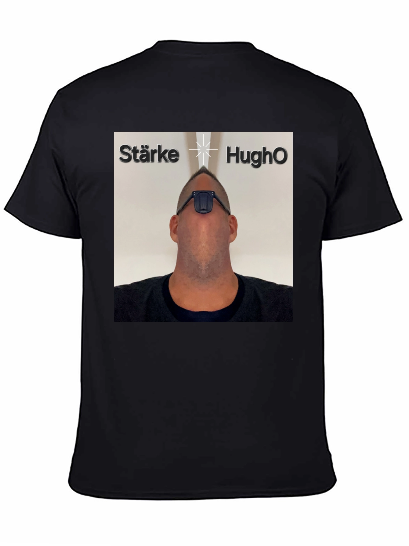 Black Starke HughO T-Shirt - Unique Graphic Tee view 4