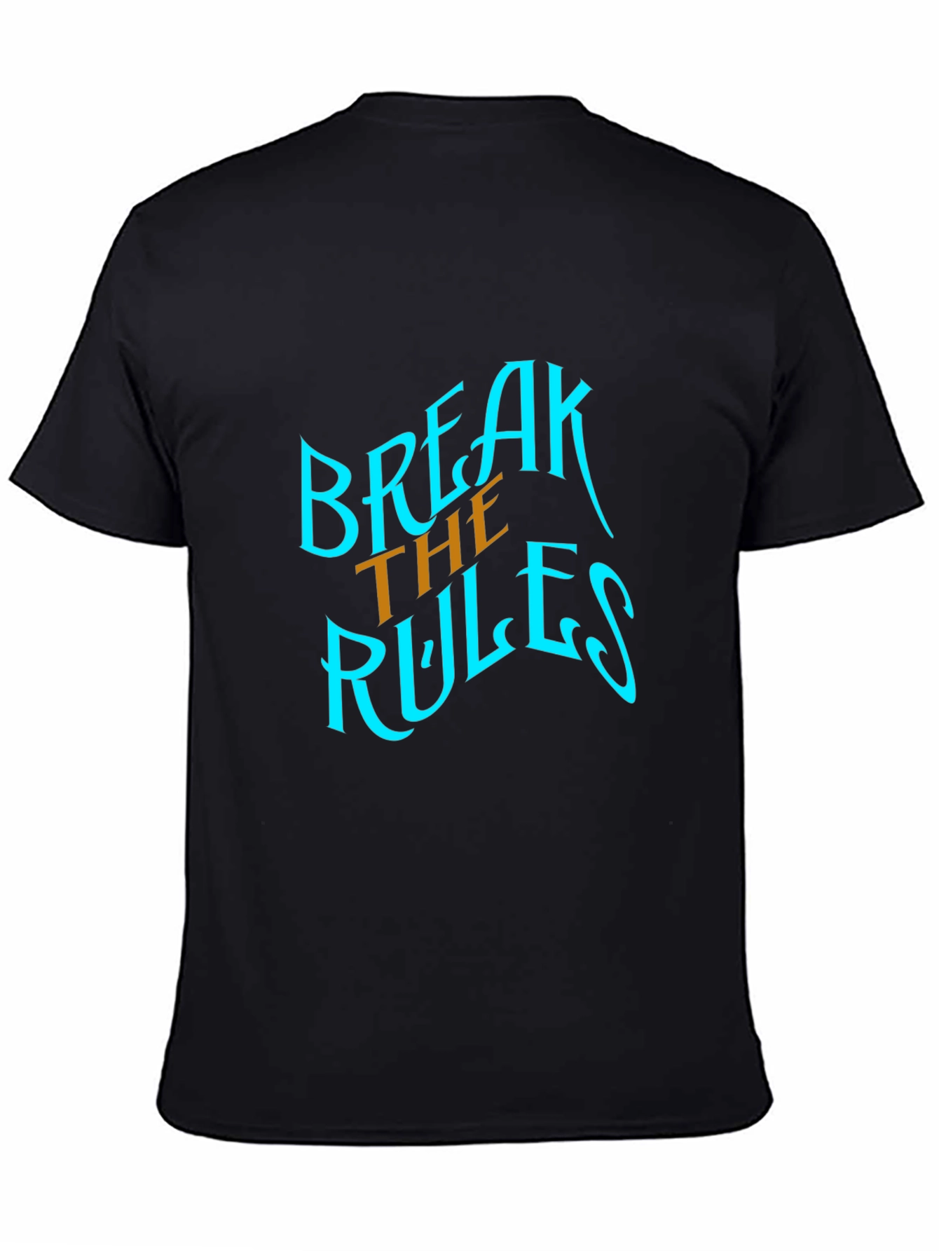 Black Break The Rules Graphic Tee - Stylish Black Cotton T-Shirt view 4