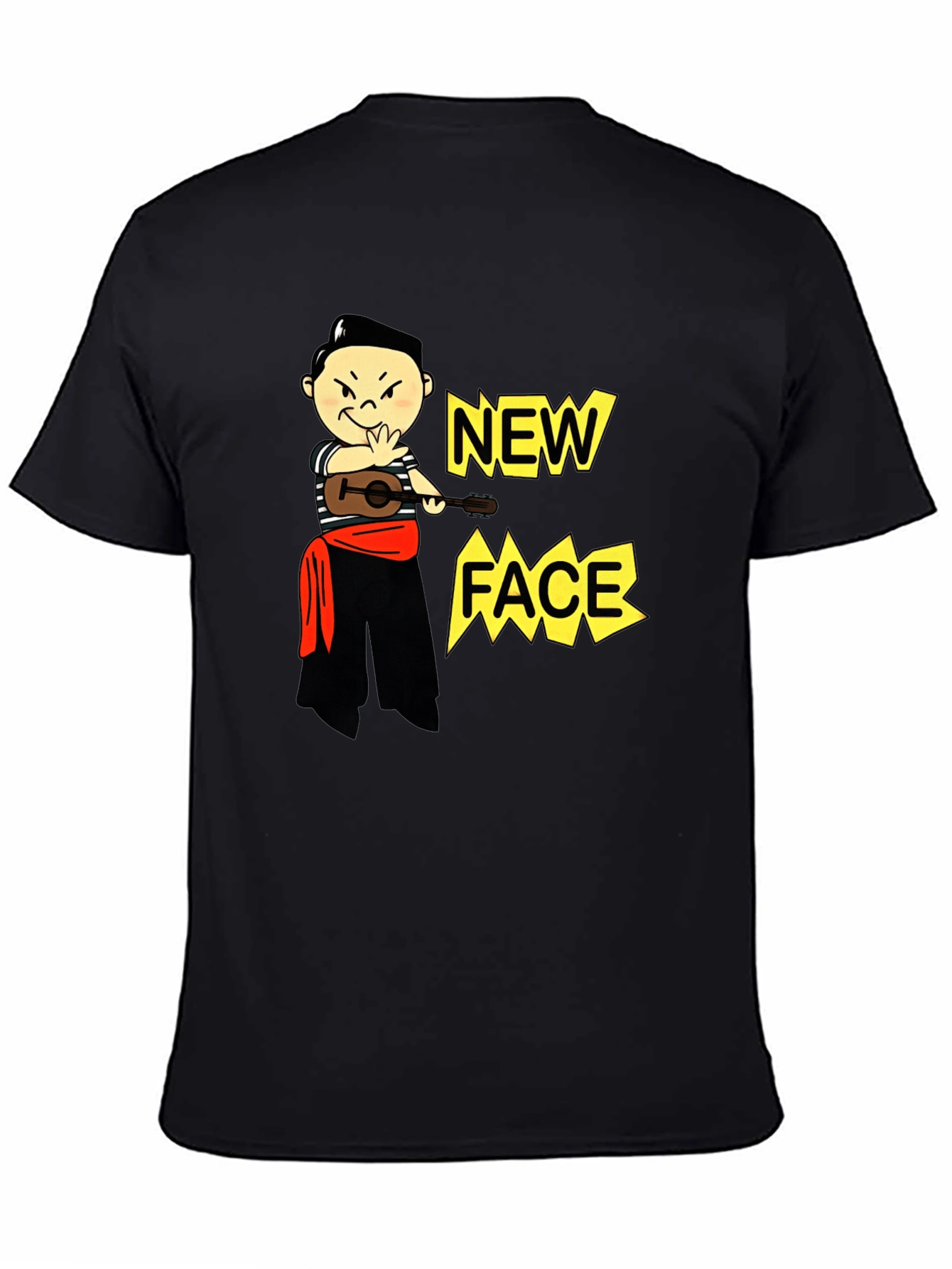 Black New Face Graphic Tee - Unique Design view 4