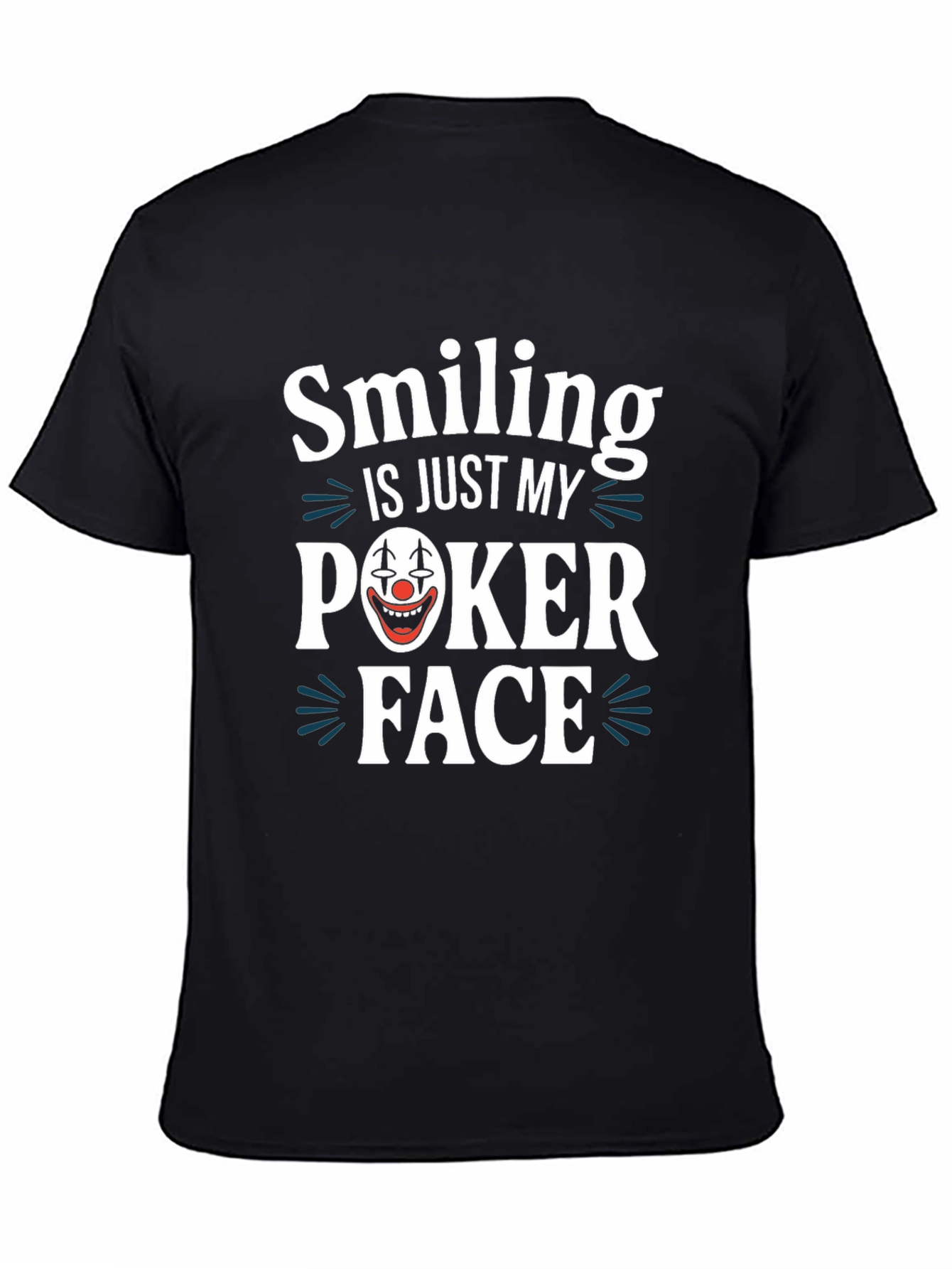 Black Smiling Is My Poker Face Graphic T-Shirt view 4