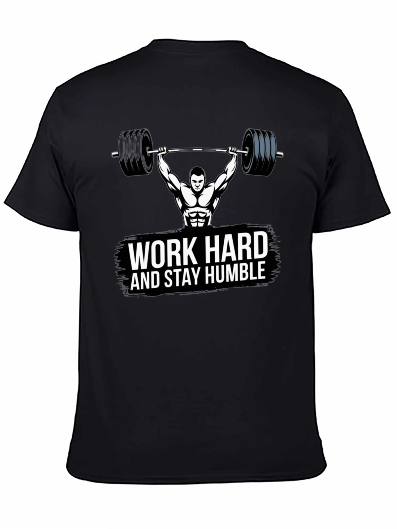 Black Work Hard & Stay Humble Gym T-Shirt view 4
