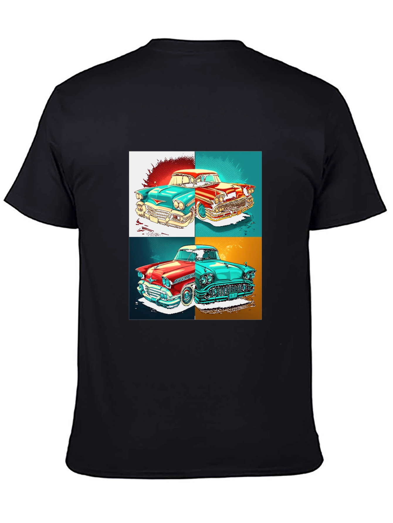 Black Classic Car Graphic T-Shirt - Retro Automotive Style view 4