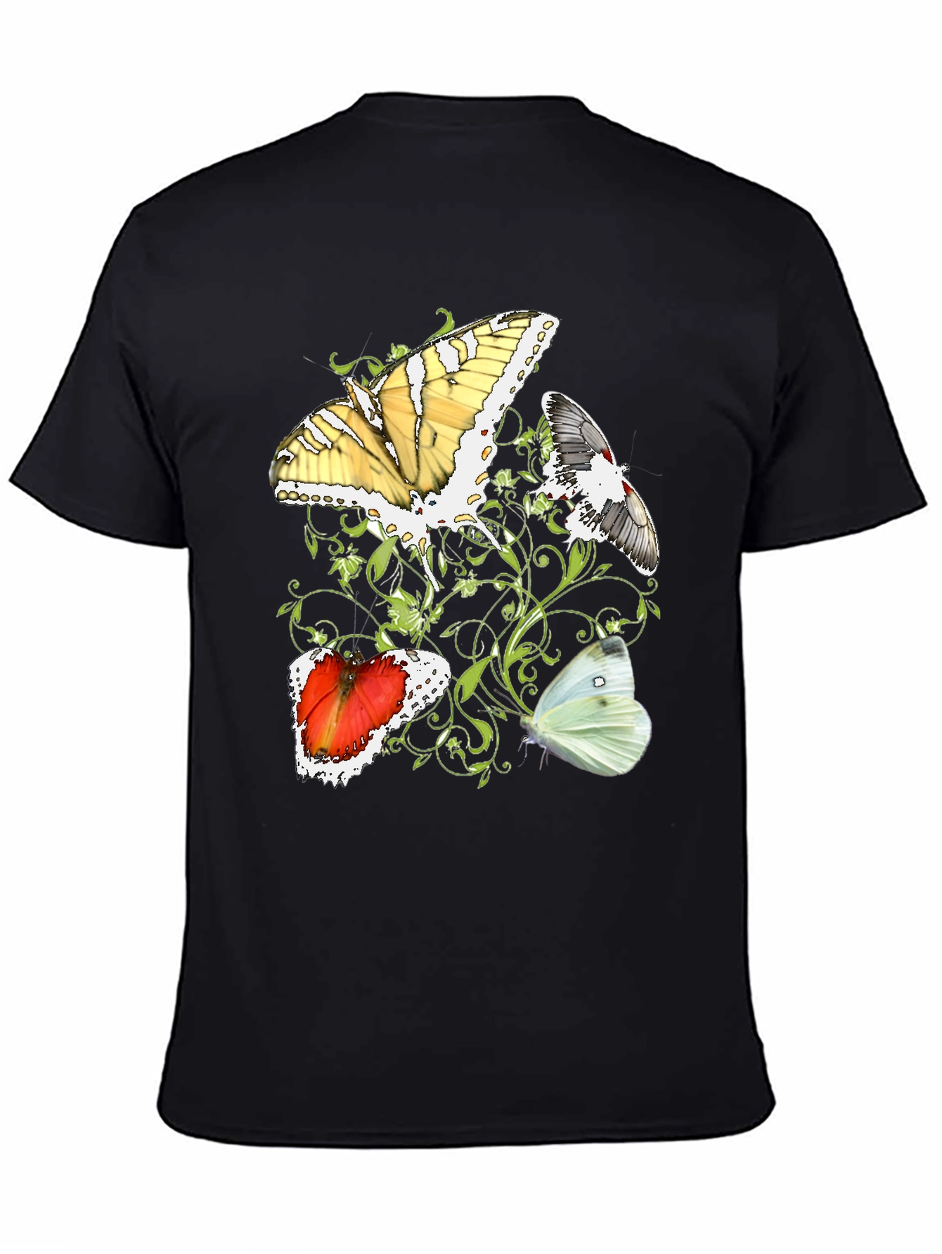 Black Butterfly T-Shirt - Unique Graphic Tee view 4