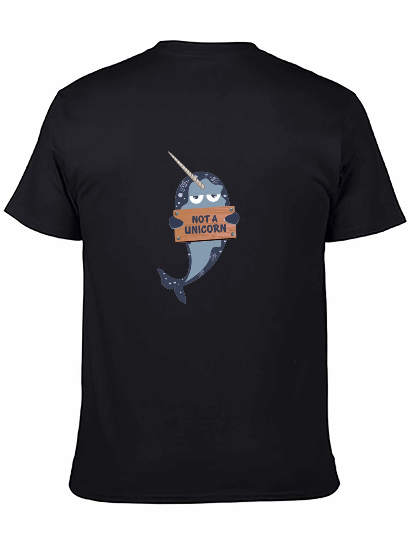 Black Narwhal T-Shirt - "Not A Unicorn" Funny Tee view 4
