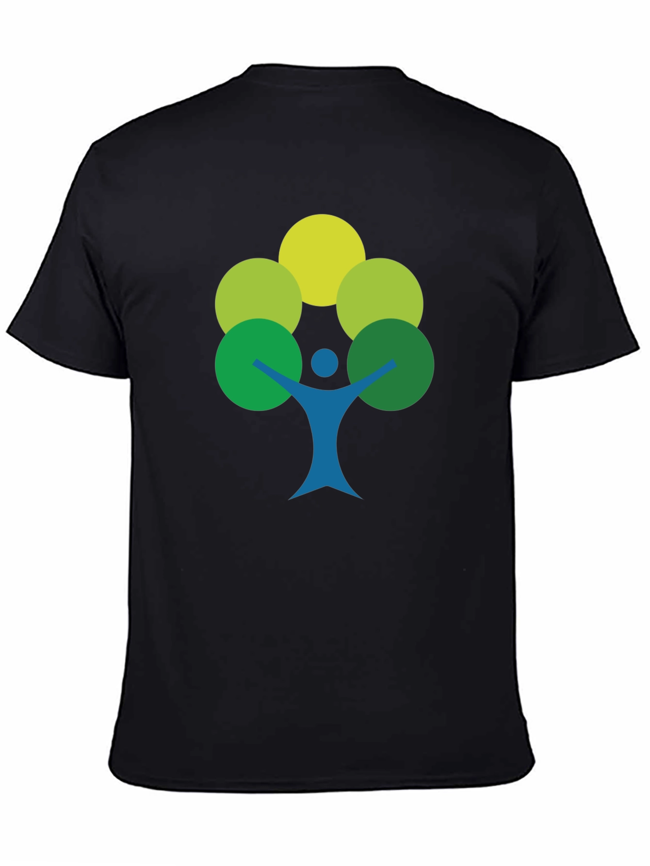Black Eco-Friendly Tree Person Graphic Tee view 4