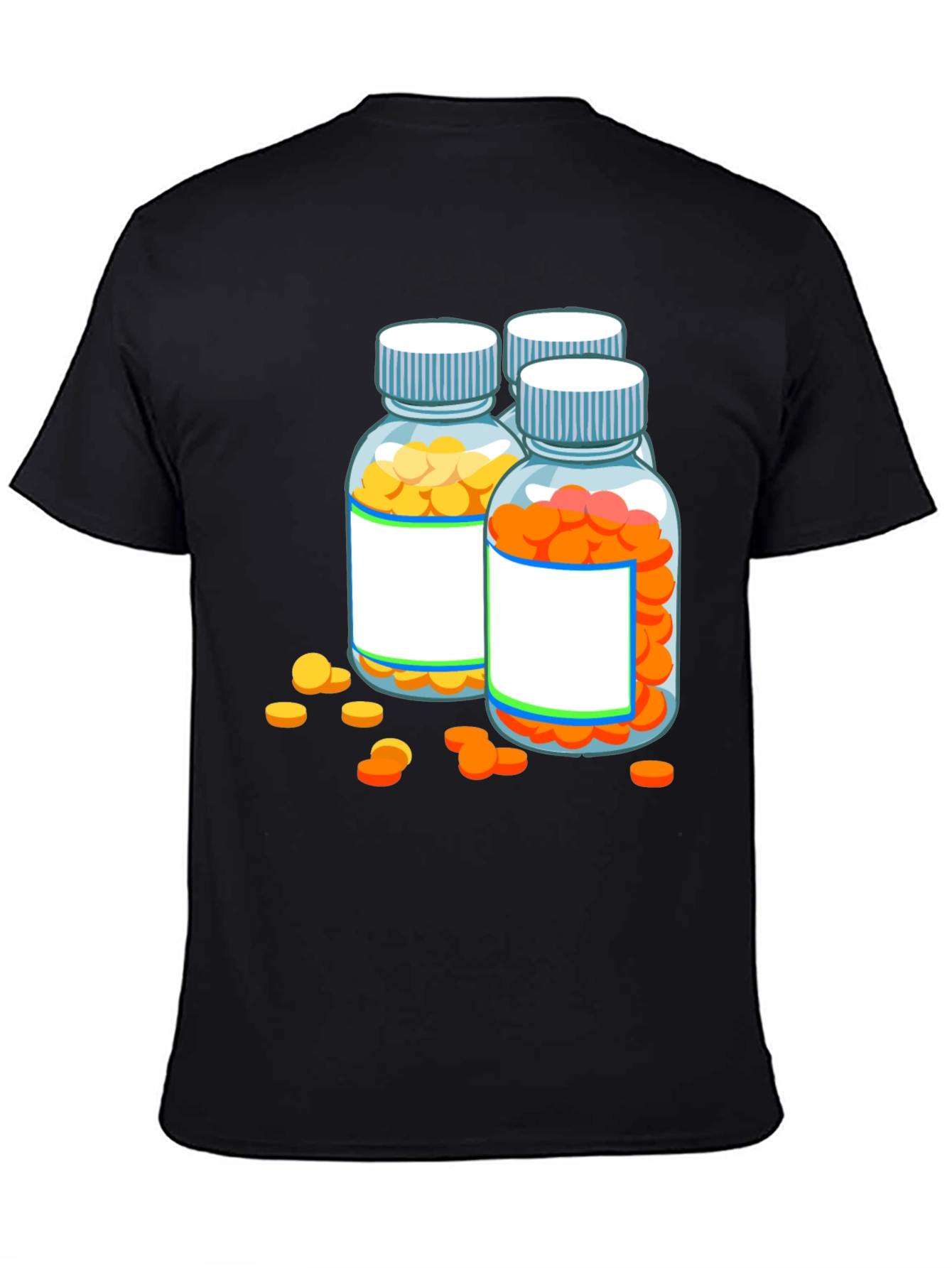 Black Pill Bottle Graphic Tee - Novelty Doctor Shirt view 4