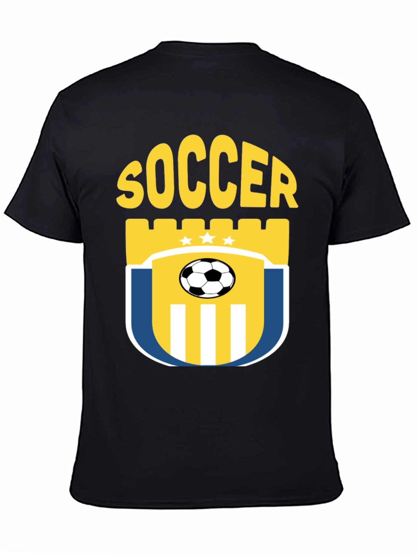 Black Soccer Graphic T-Shirt - Black view 4