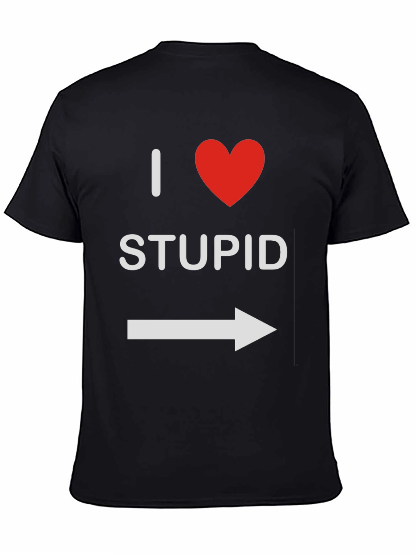 Black I Heart Stupid T-Shirt - Funny Graphic Tee view 4