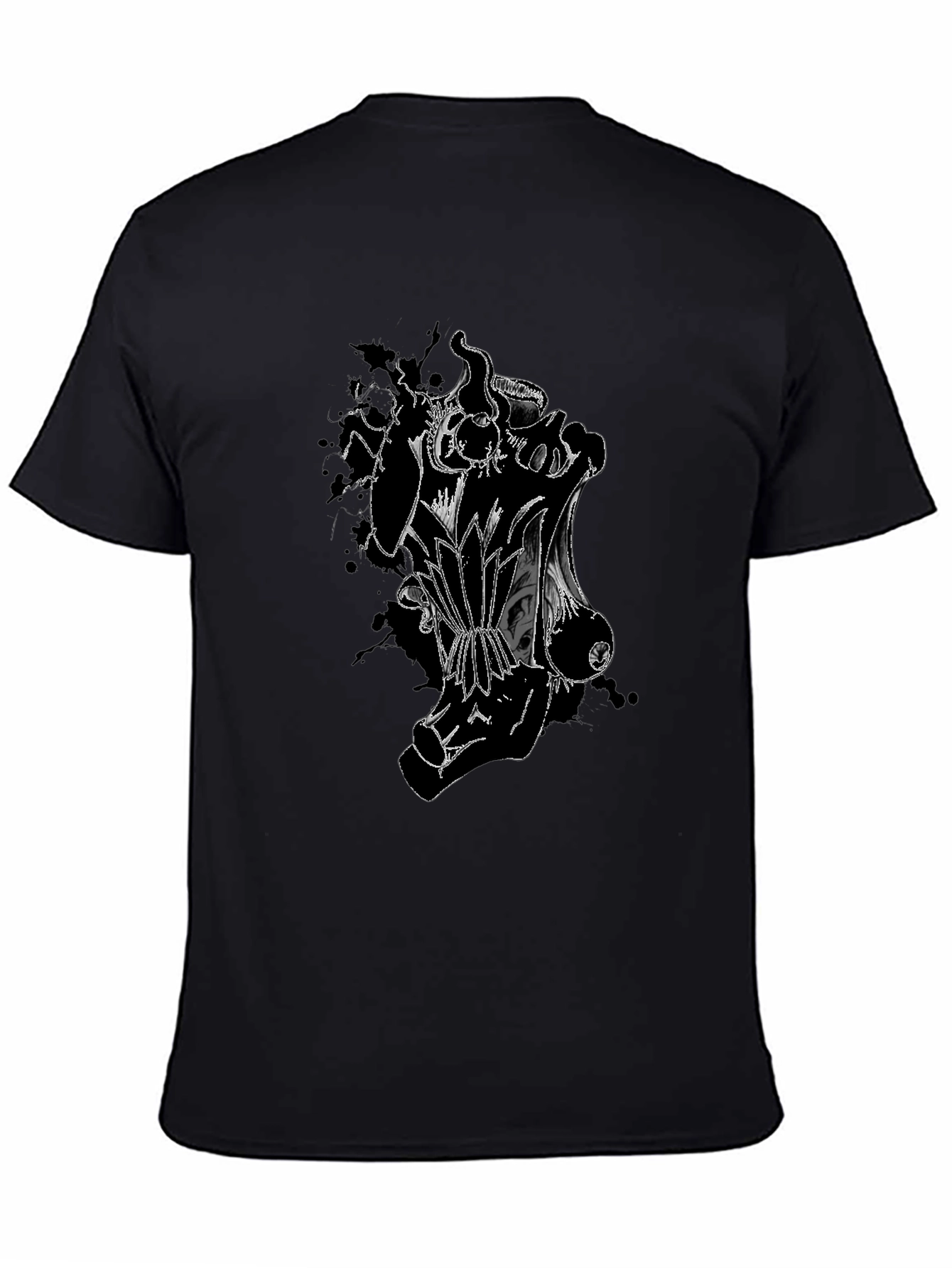 Black Men's Graphic Print Black T-Shirt view 4
