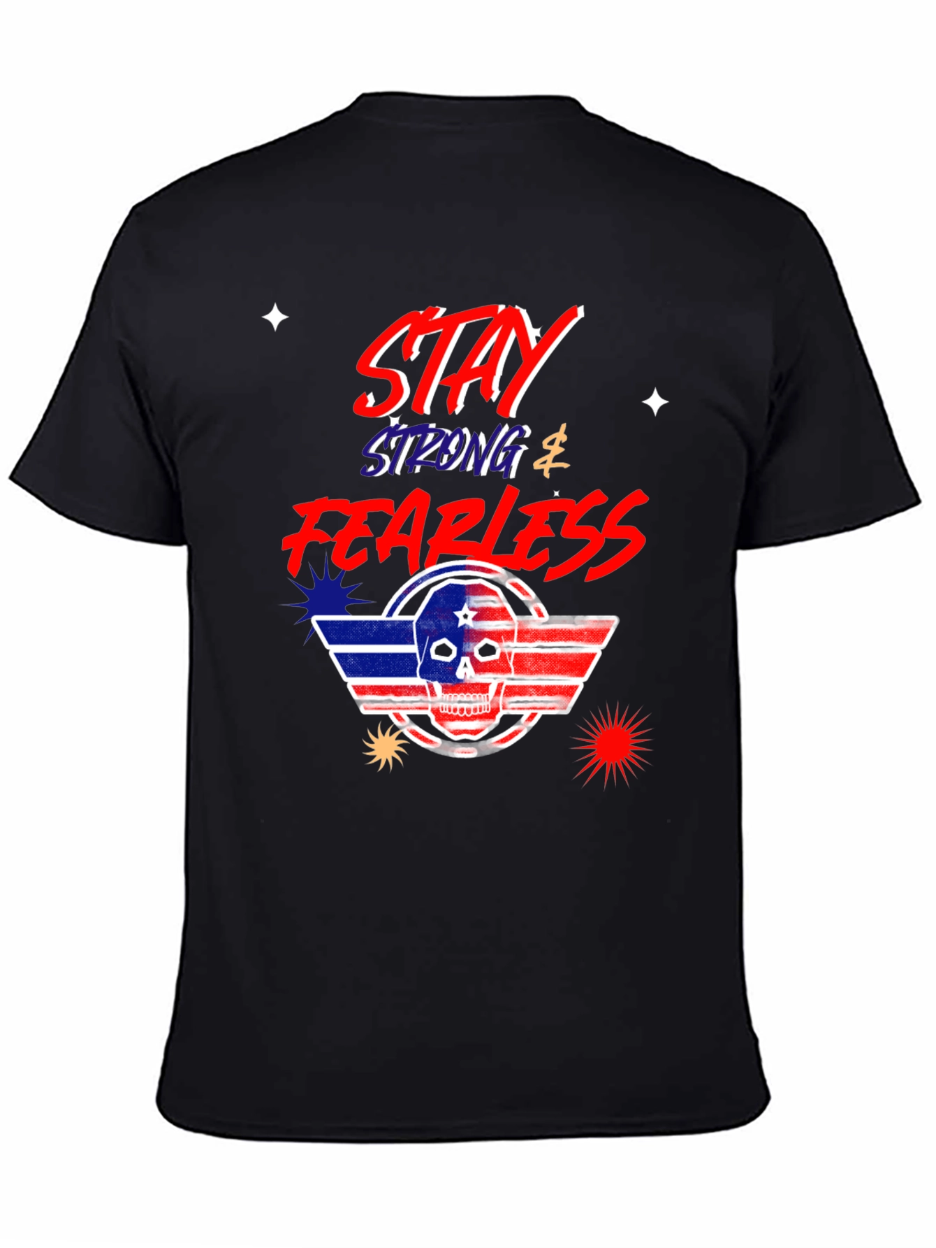 Black Stay Strong Fearless Graphic T-Shirt view 4