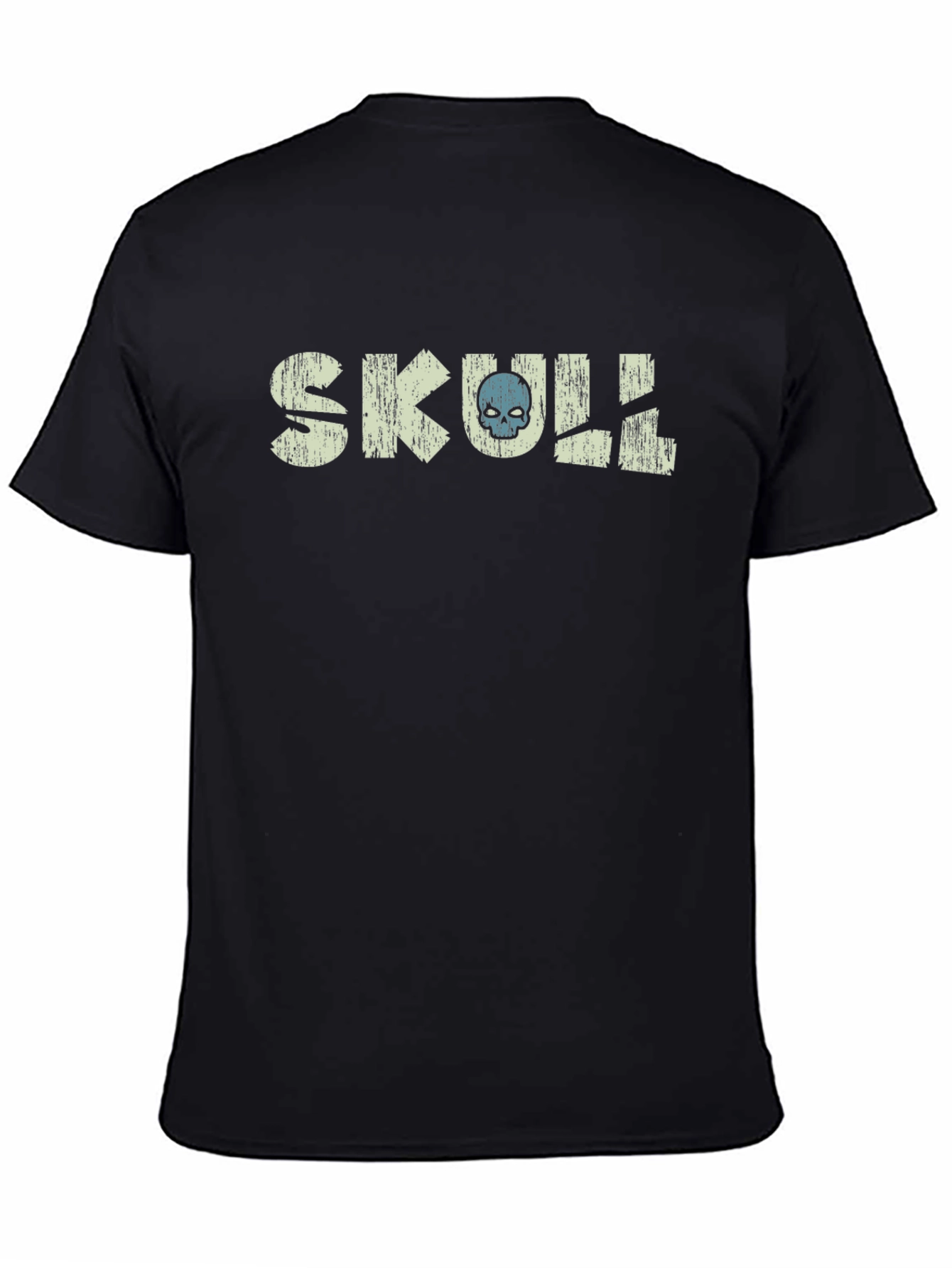 Black Skull Graphic Print Black T-Shirt view 4